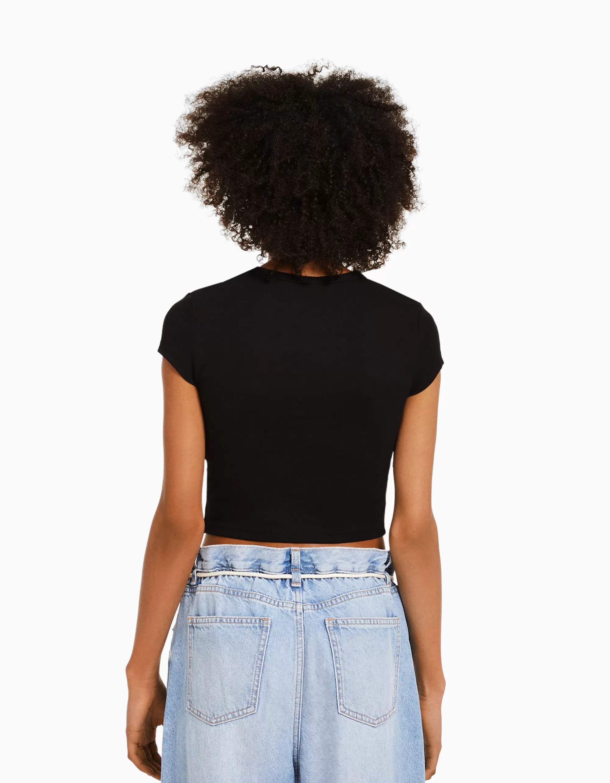 MUJER BERSHKA Camiseta manga corta print
