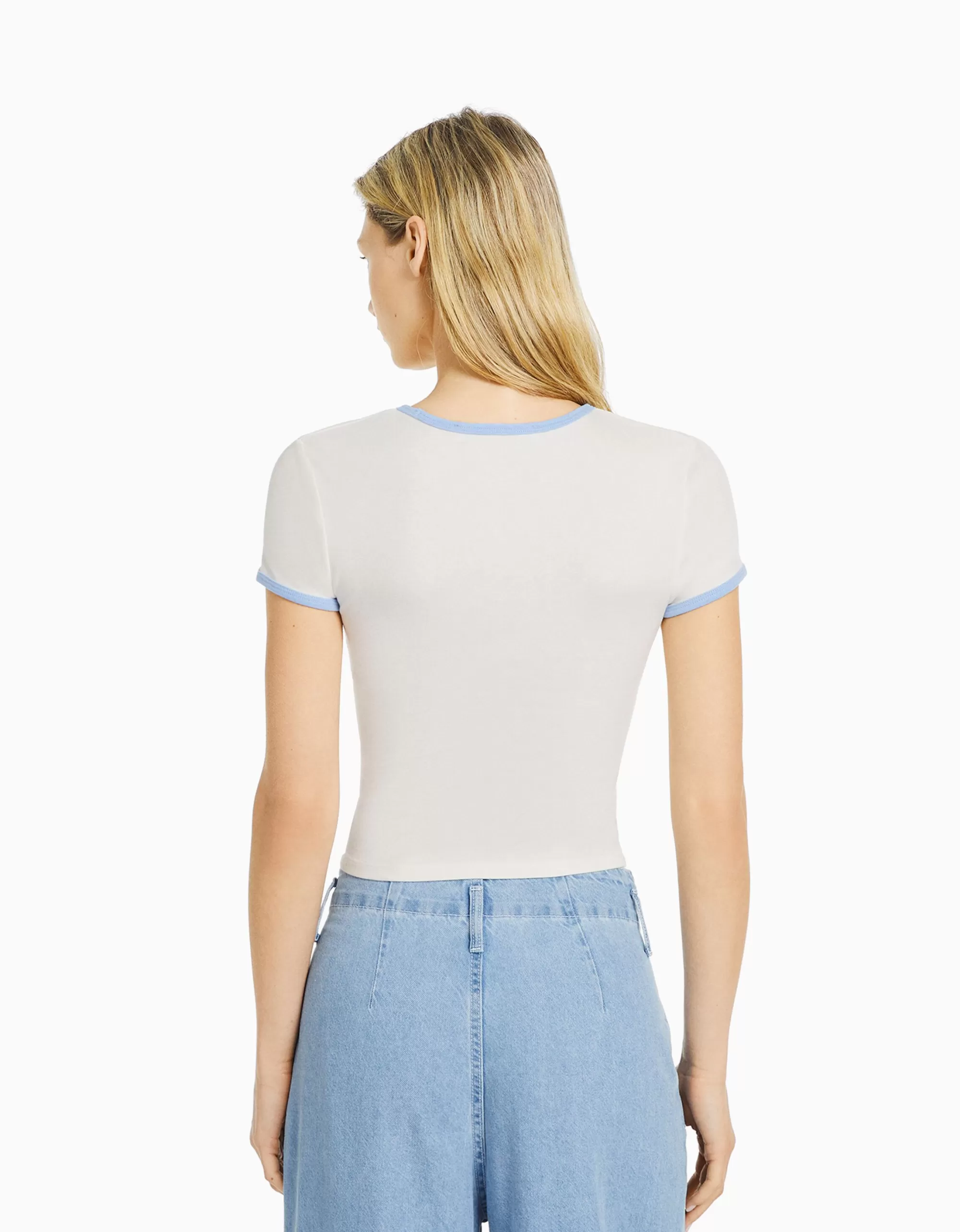 MUJER BERSHKA Camiseta manga corta print
