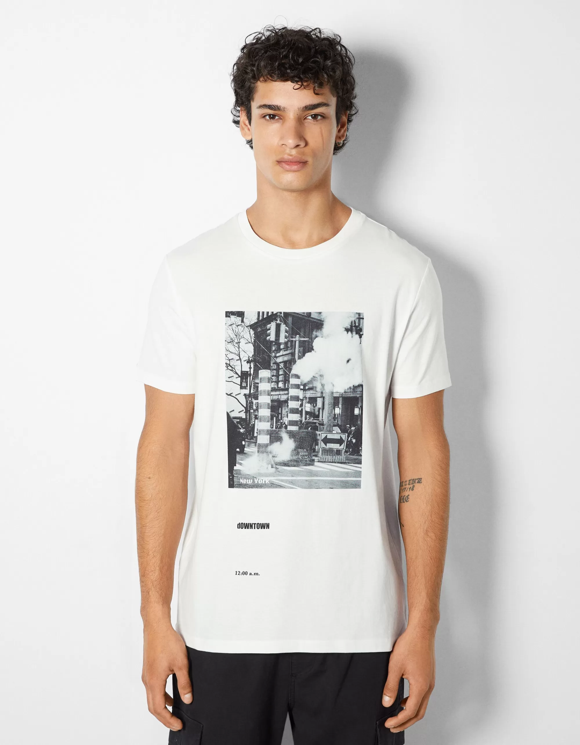 HOMBRE BERSHKA Camiseta manga corta print fotográfico