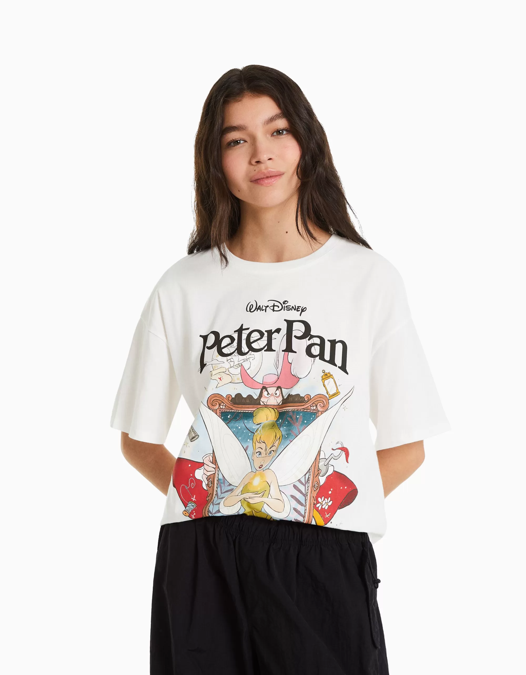 MUJER BERSHKA Camiseta manga corta print Peter Pan