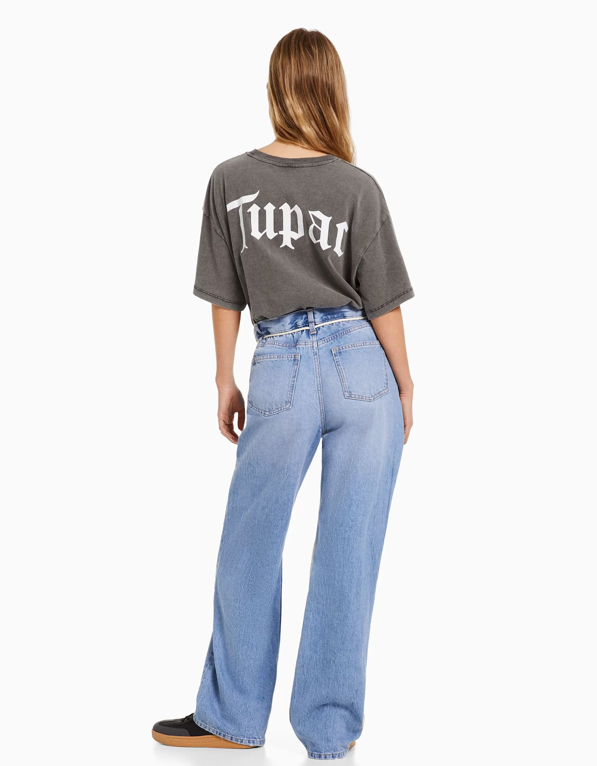 MUJER BERSHKA Camiseta manga corta print Tupac