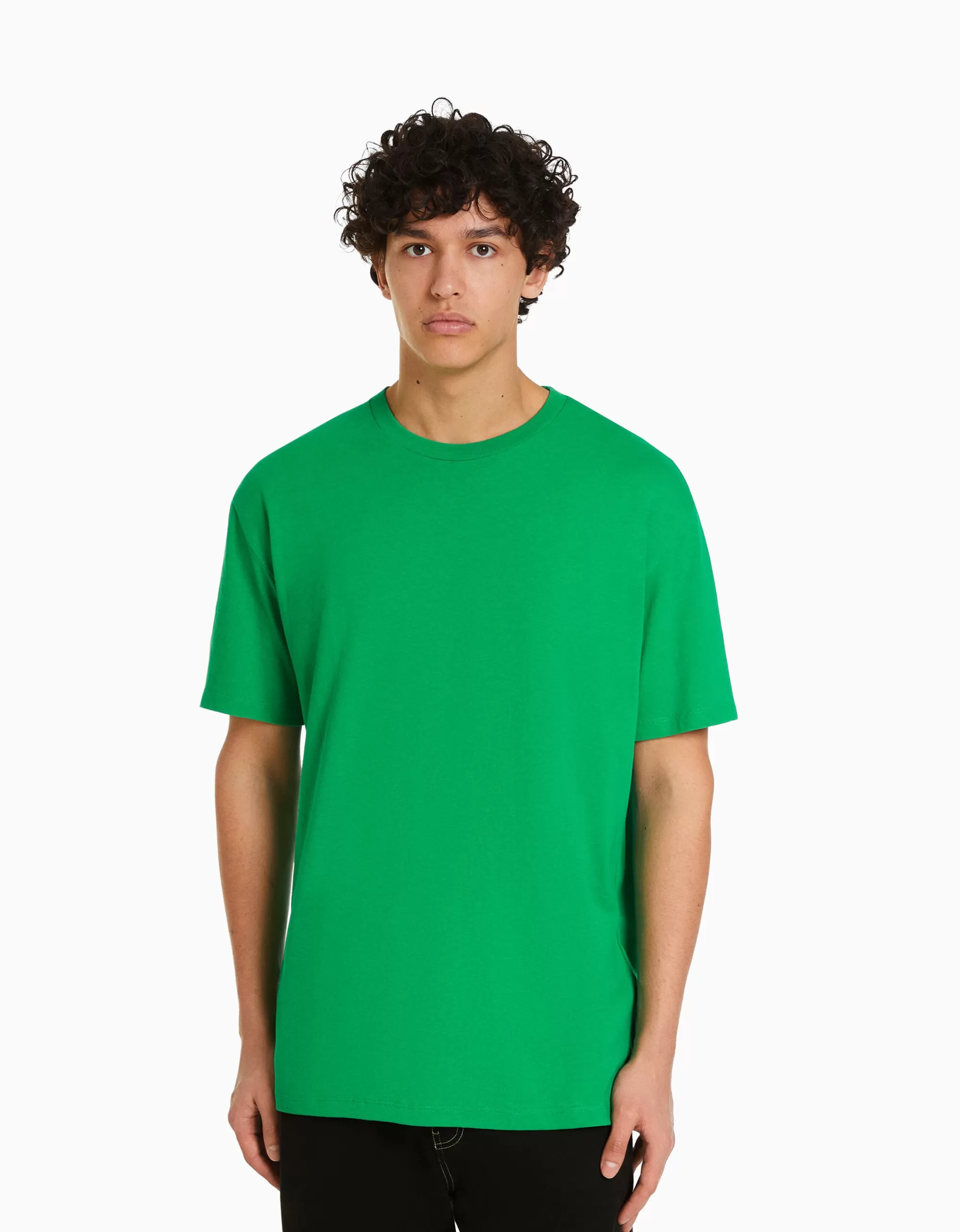 MUJER BERSHKA Camiseta manga corta regular fit