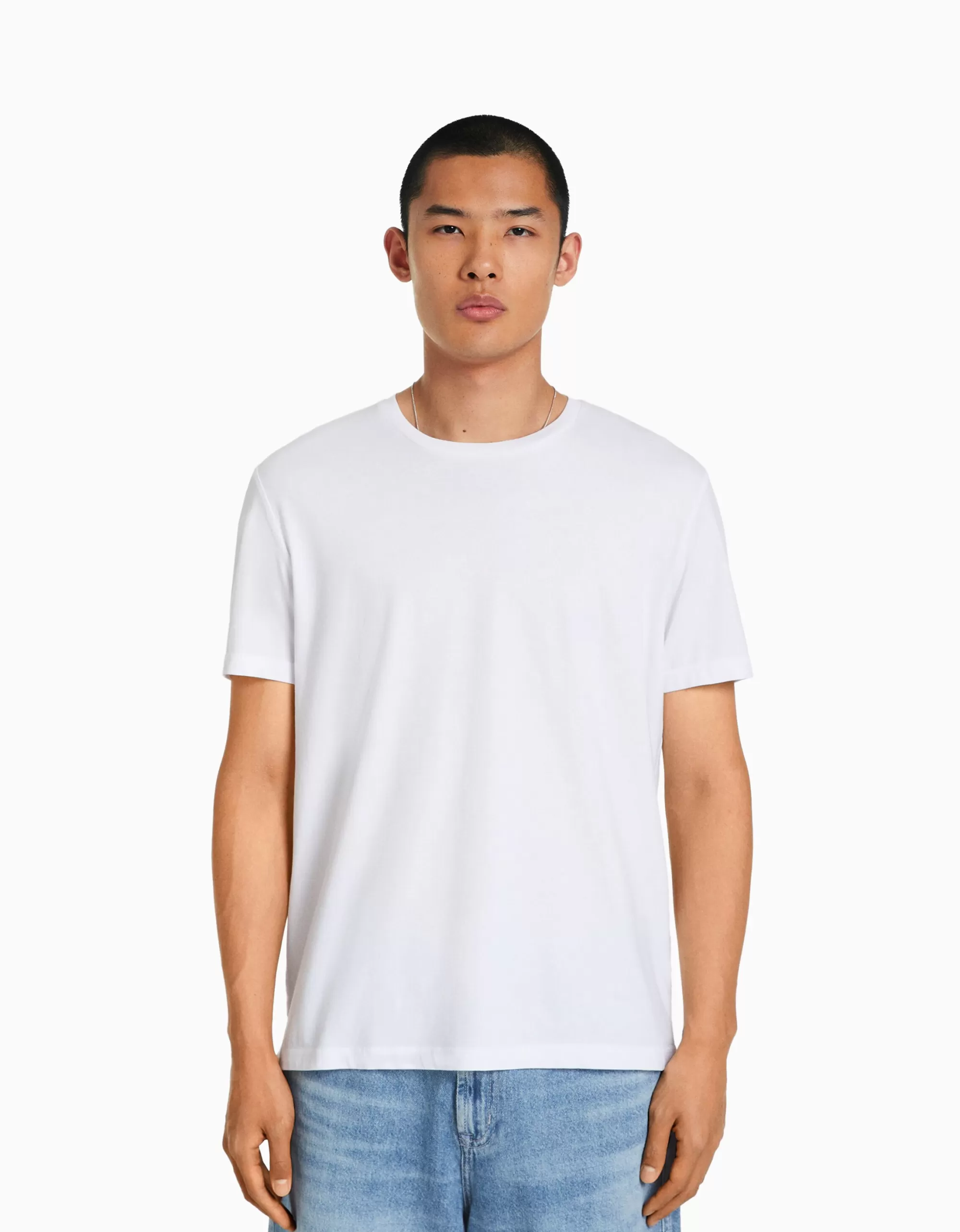 MUJER BERSHKA Camiseta manga corta regular fit
