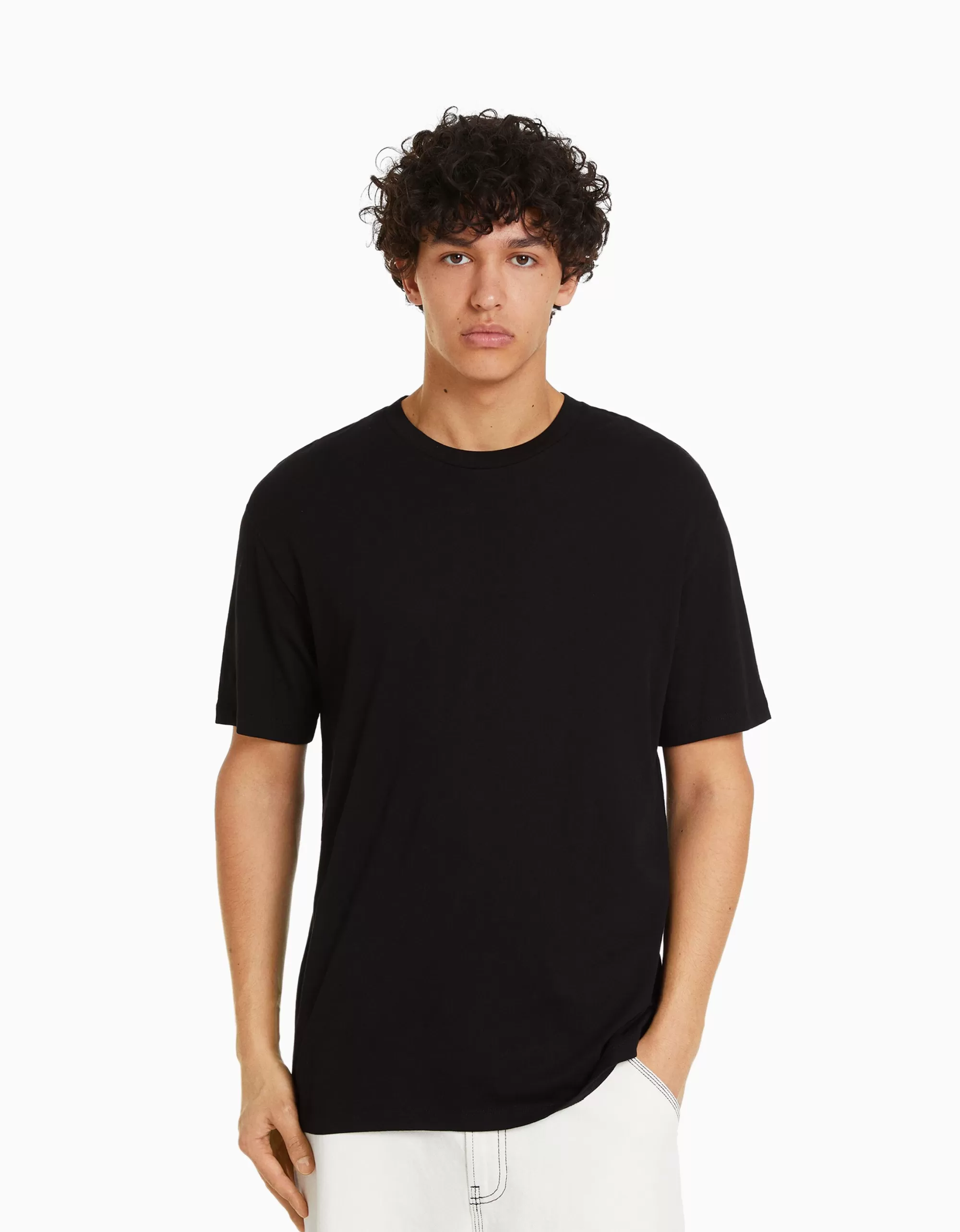 MUJER BERSHKA Camiseta manga corta regular fit