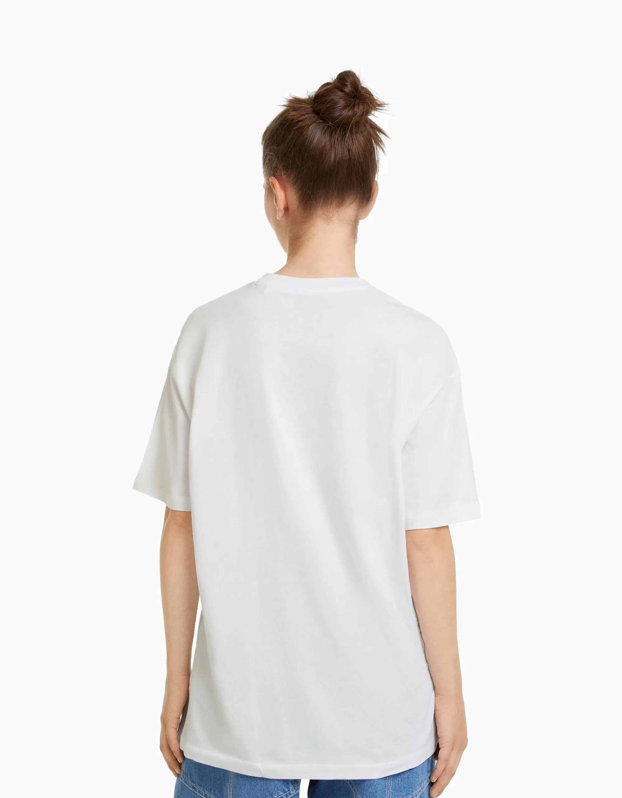 MUJER BERSHKA Camiseta manga corta regular fit