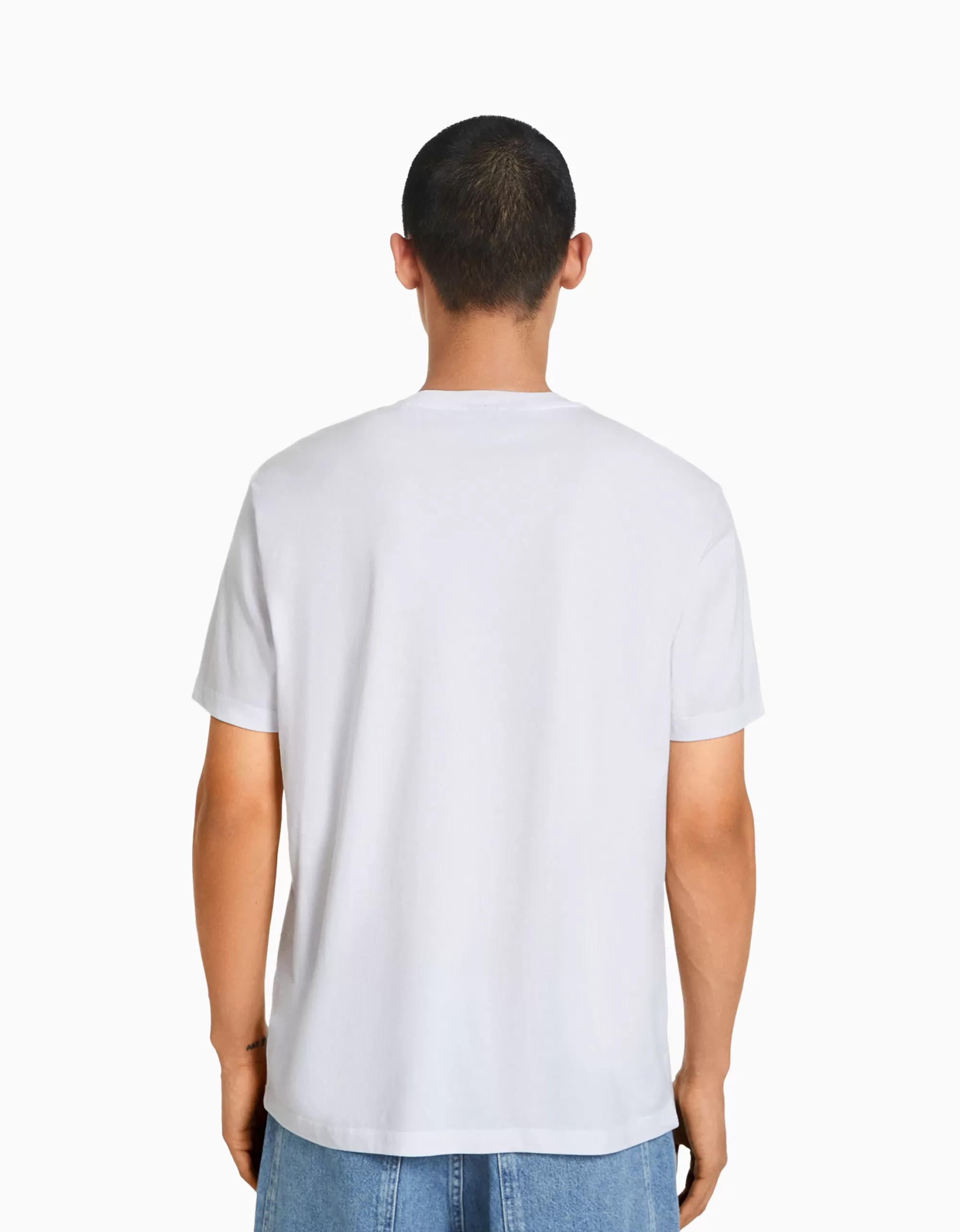 MUJER BERSHKA Camiseta manga corta regular fit