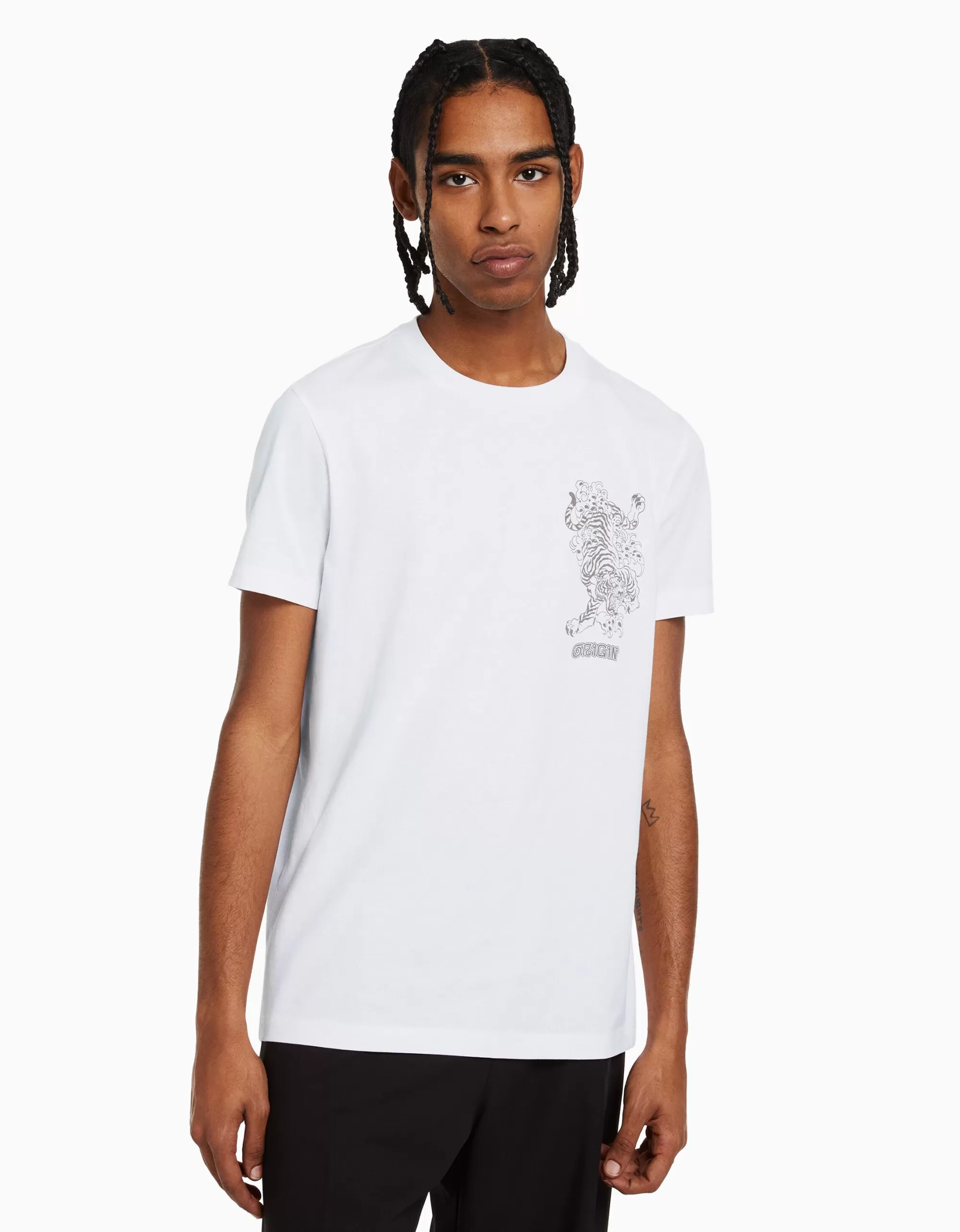 HOMBRE BERSHKA Camiseta manga corta regular fit print