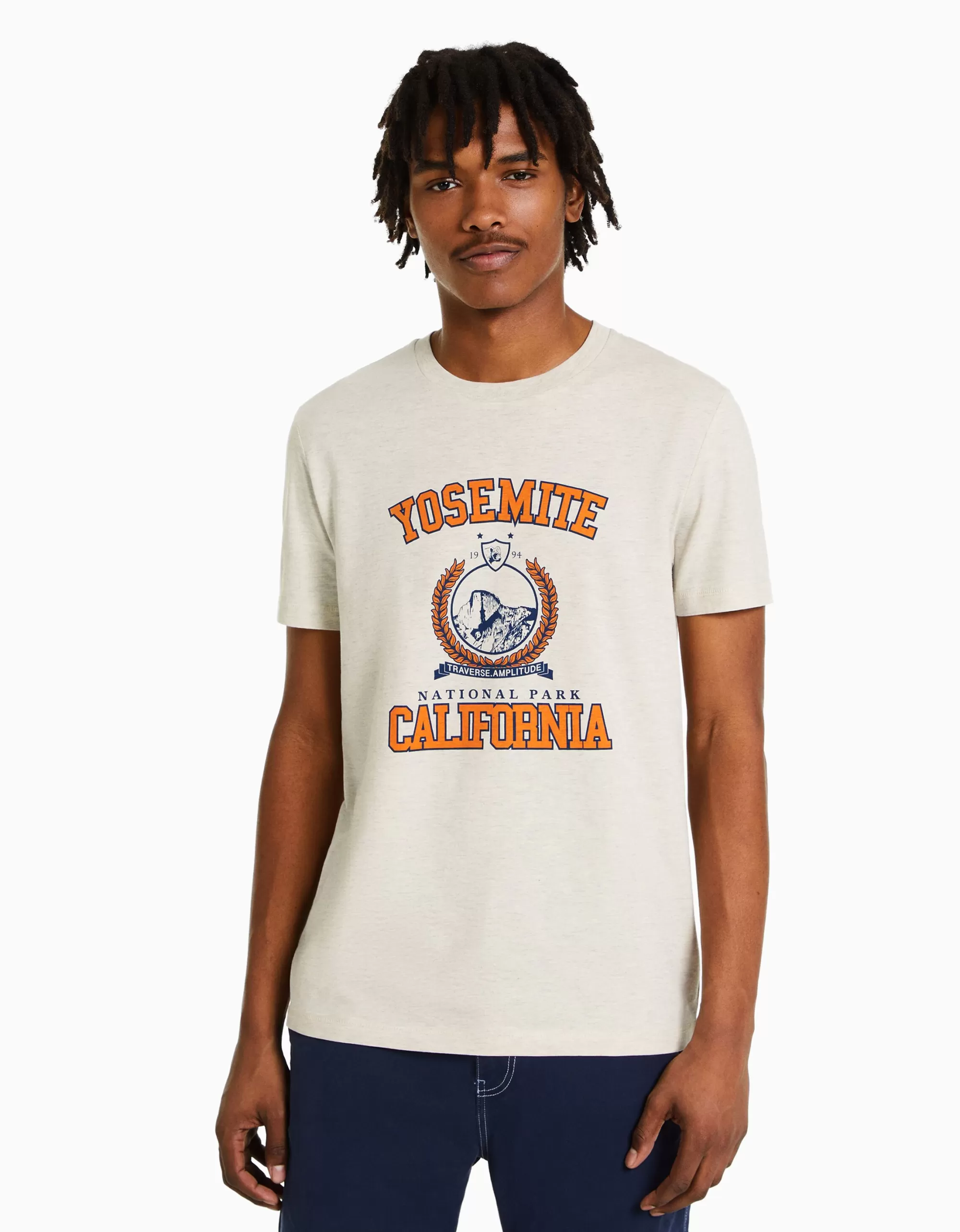 HOMBRE BERSHKA Camiseta manga corta regular fit print