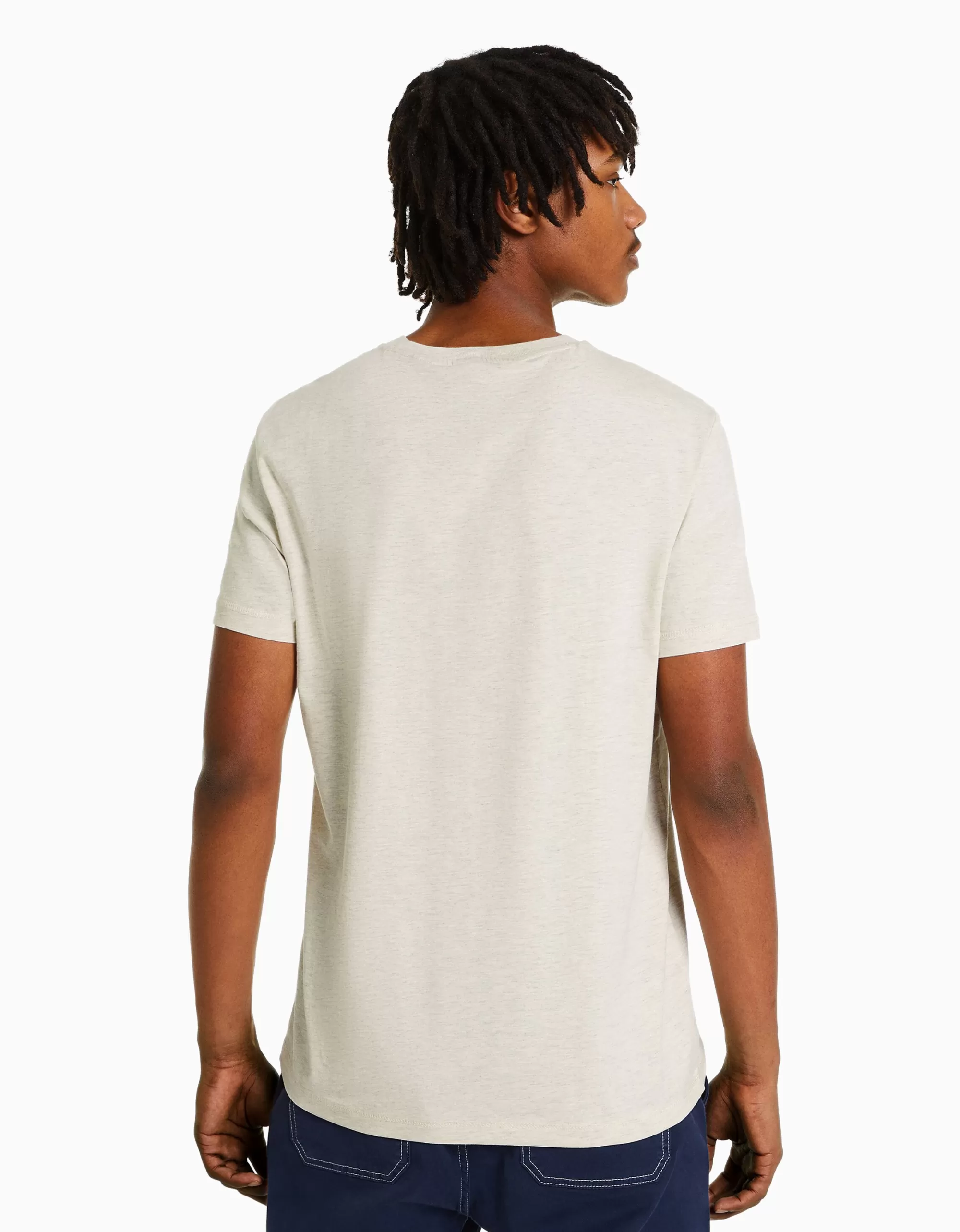 HOMBRE BERSHKA Camiseta manga corta regular fit print