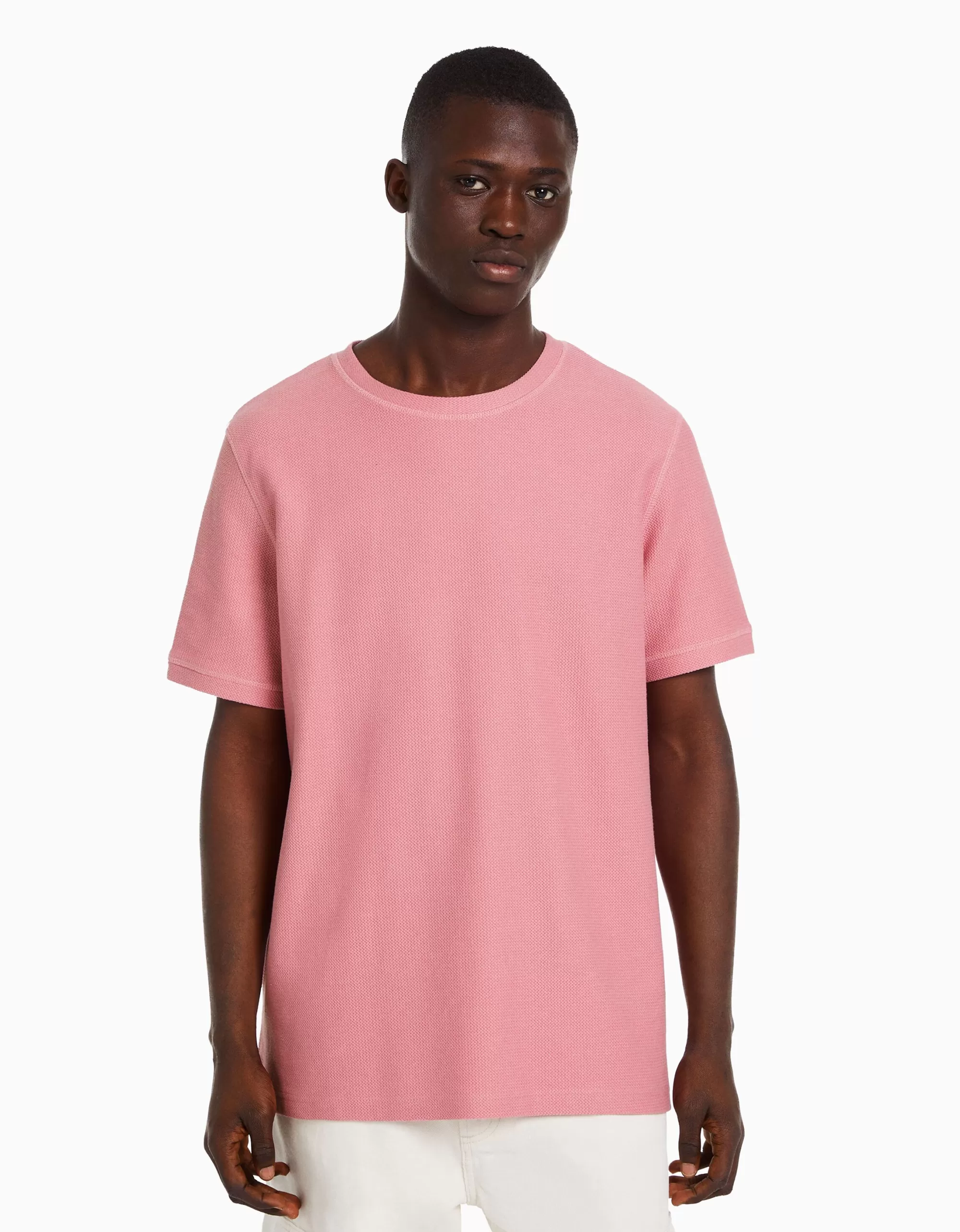 HOMBRE BERSHKA Camiseta manga corta textura