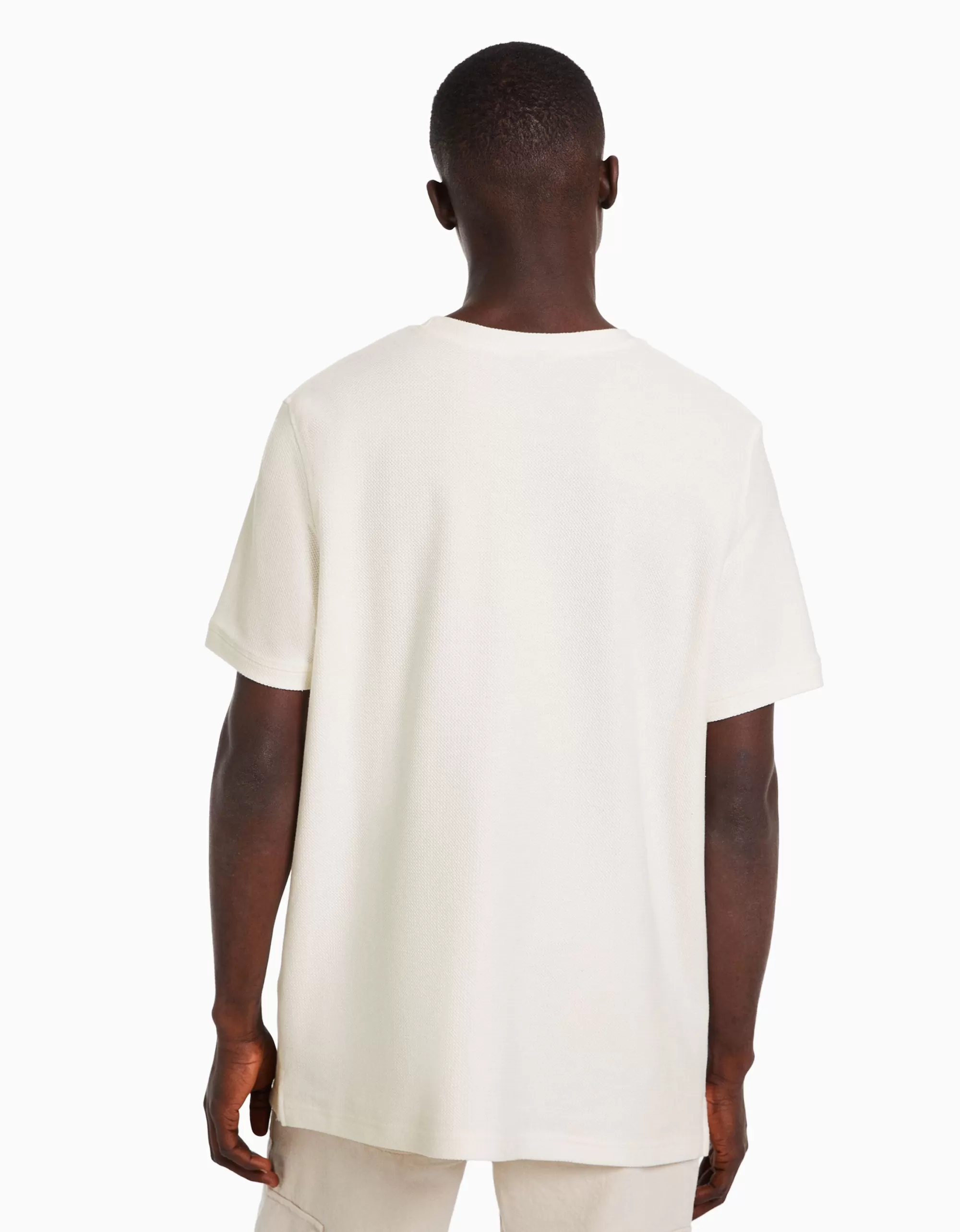 HOMBRE BERSHKA Camiseta manga corta textura