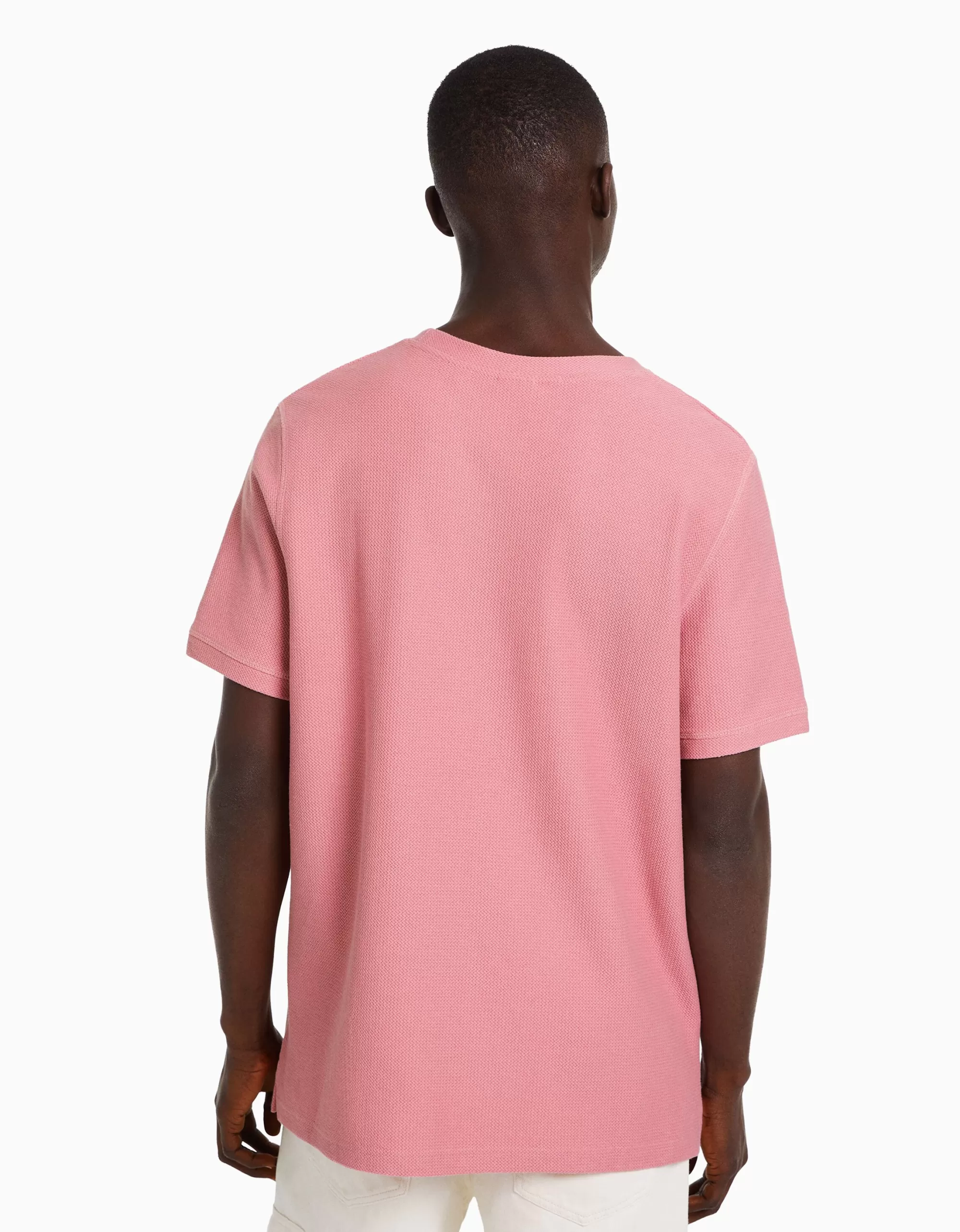 HOMBRE BERSHKA Camiseta manga corta textura