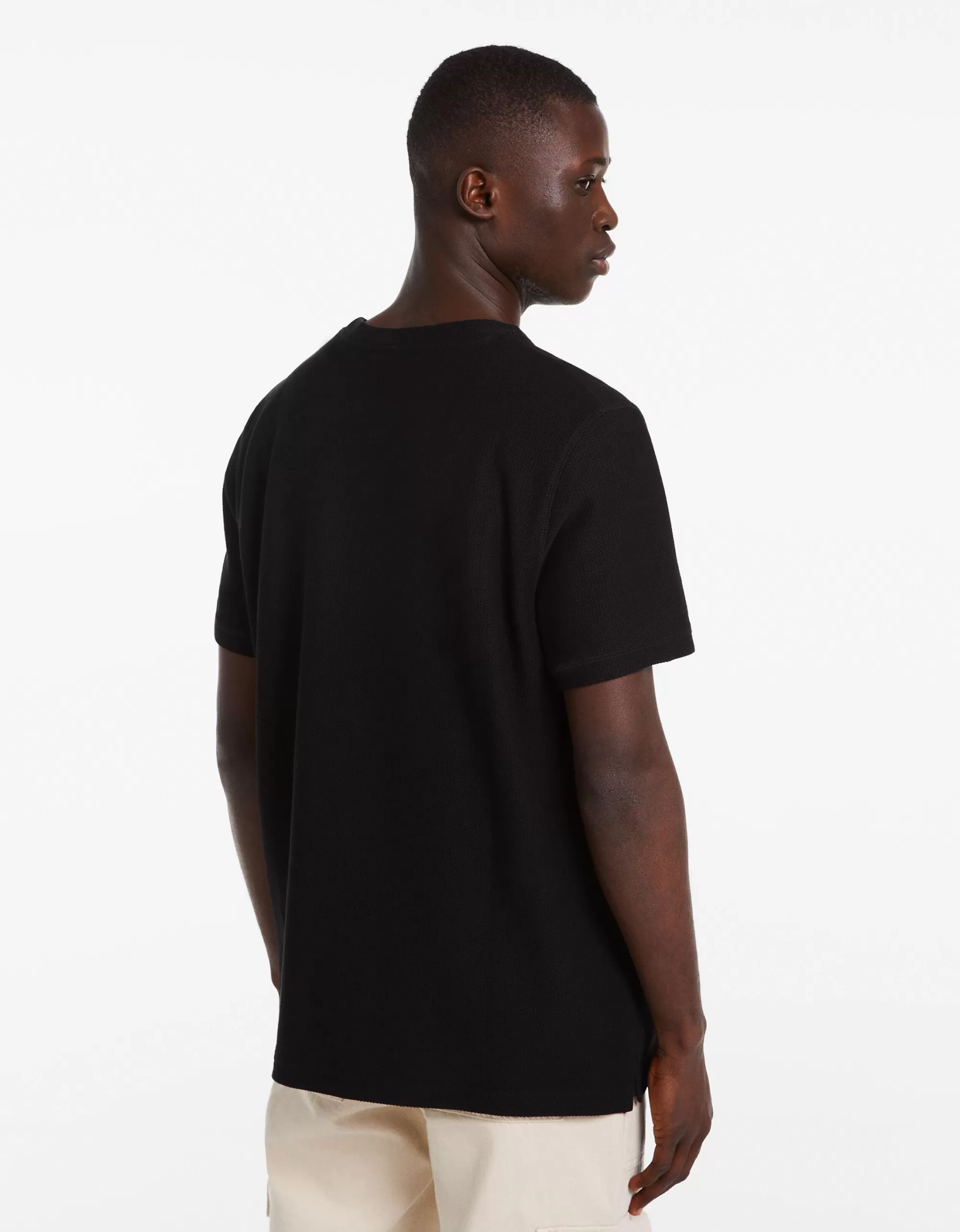 HOMBRE BERSHKA Camiseta manga corta textura