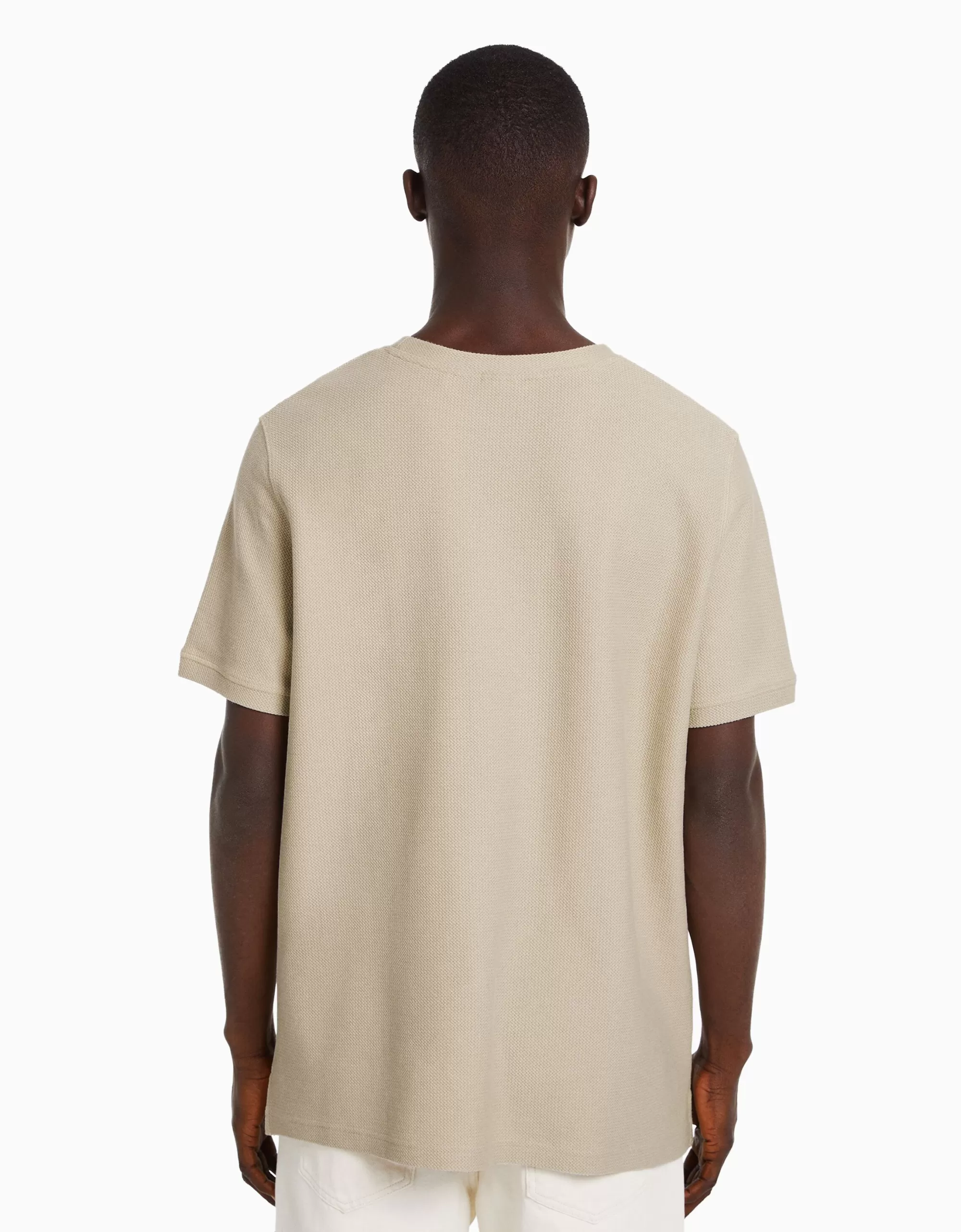 HOMBRE BERSHKA Camiseta manga corta textura