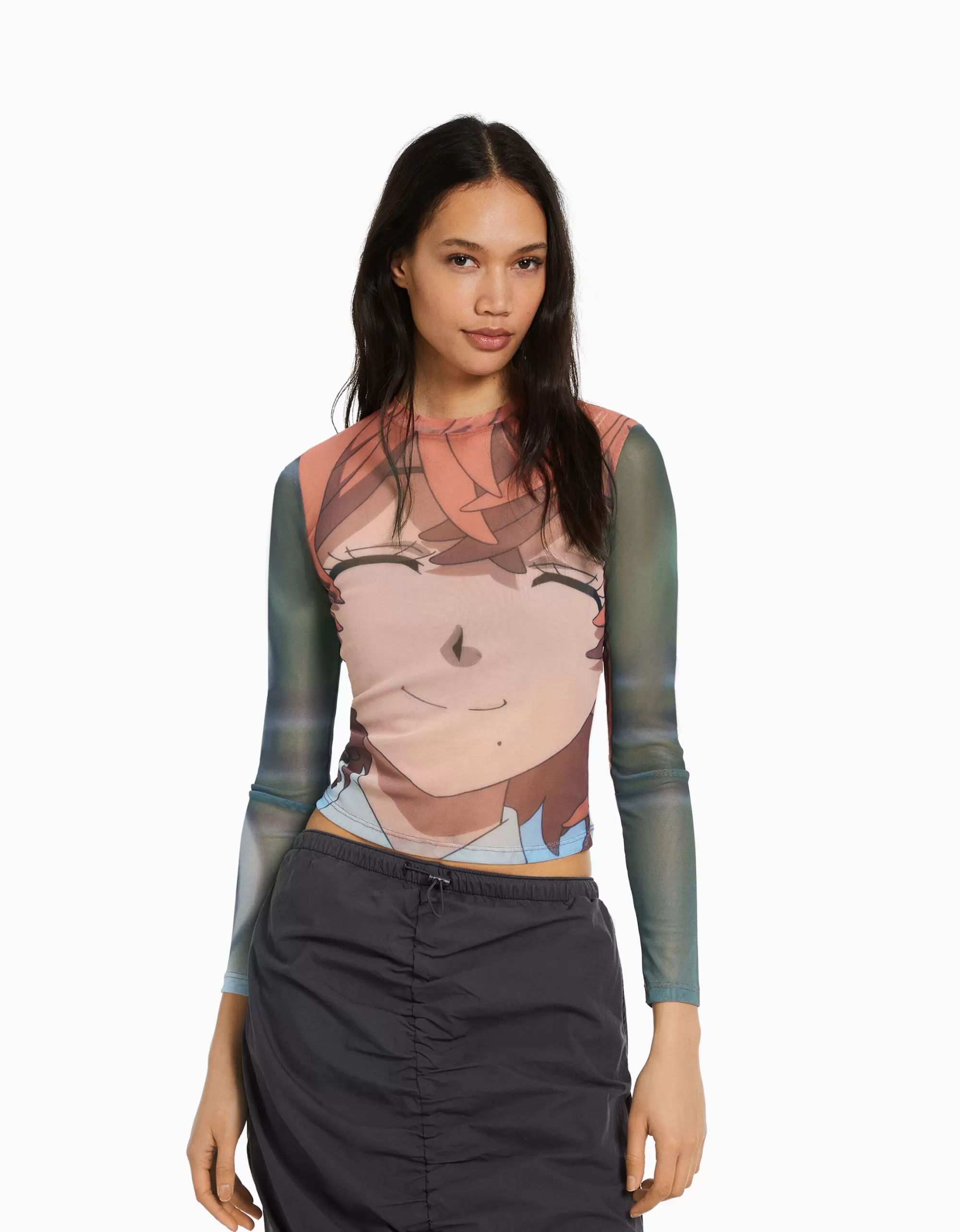 MUJER BERSHKA Camiseta manga larga print TOKYO REVENGERS