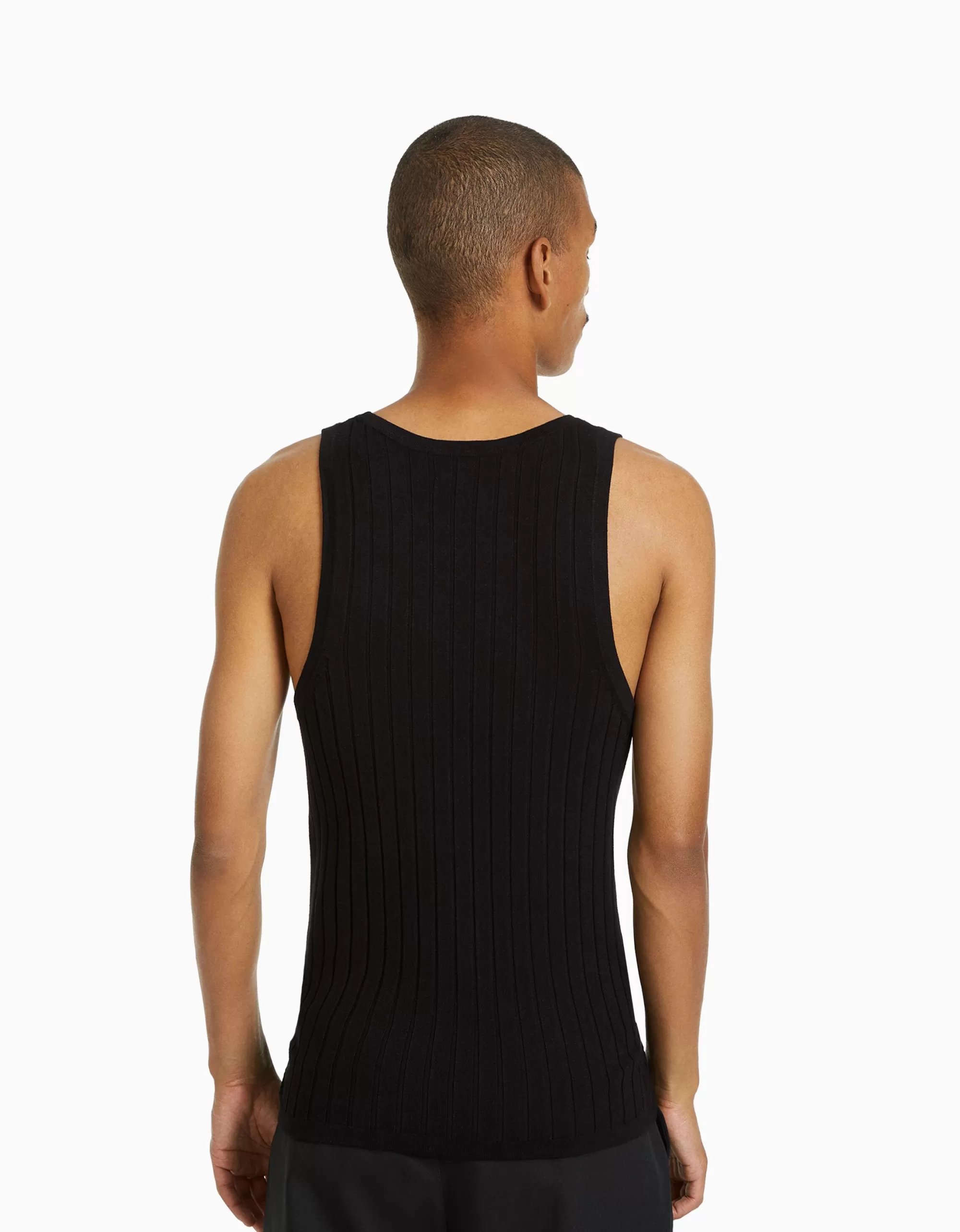 HOMBRE BERSHKA Camiseta sin mangas canalé