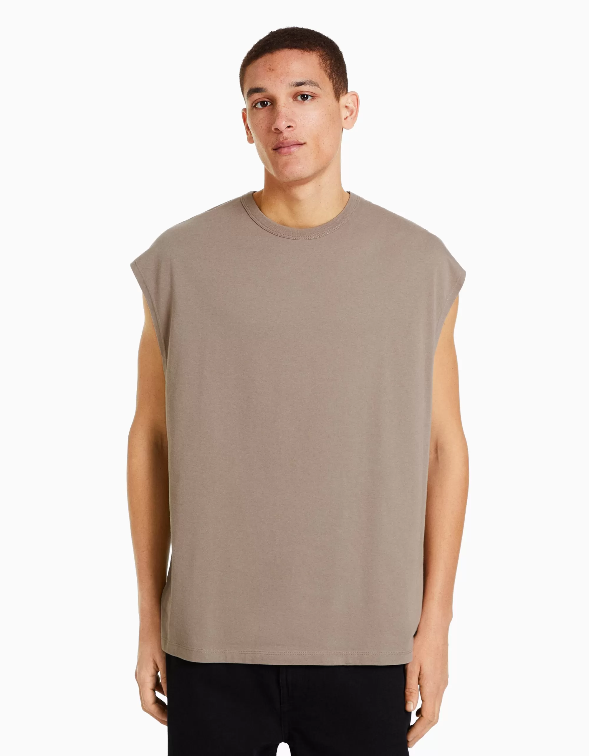 HOMBRE BERSHKA Camiseta sin mangas oversize