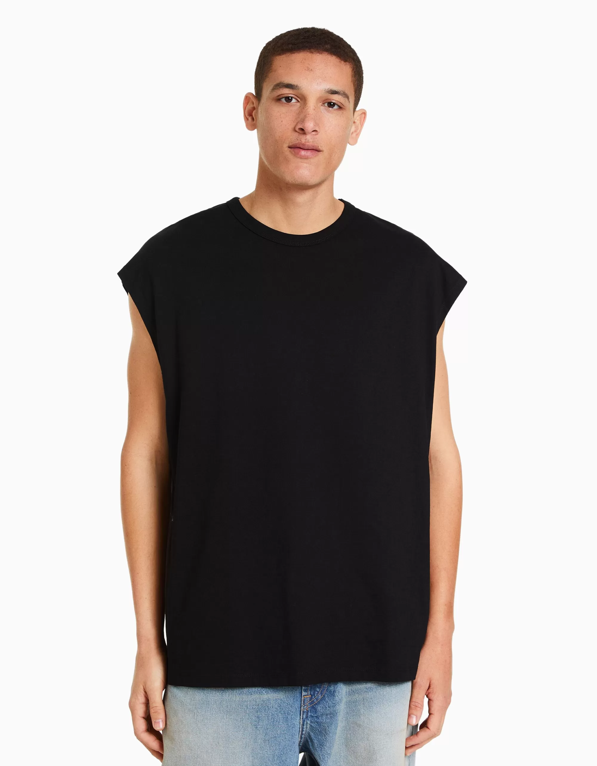 HOMBRE BERSHKA Camiseta sin mangas oversize