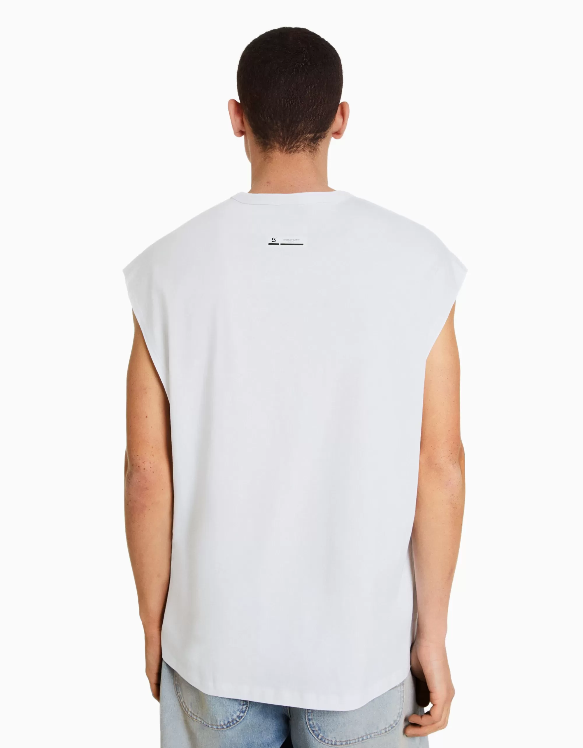 MUJER BERSHKA Camiseta sin mangas oversize