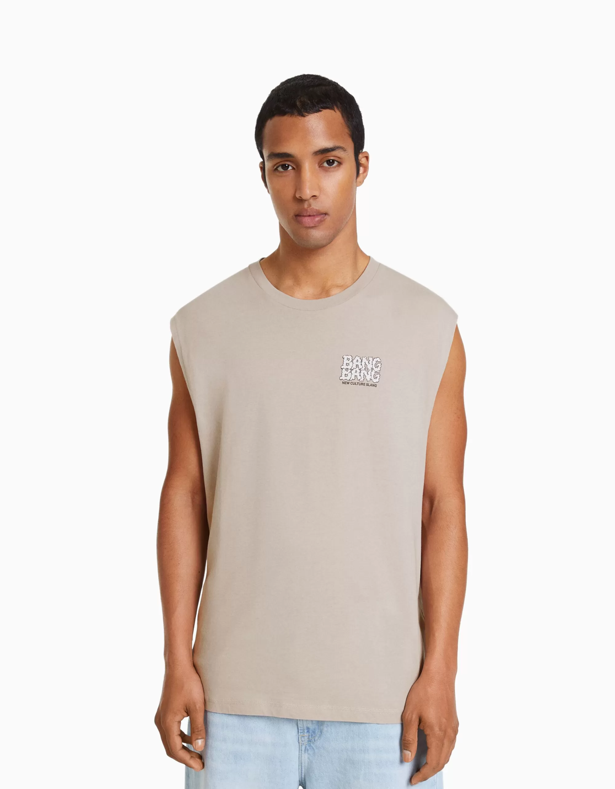 HOMBRE BERSHKA Camiseta sin mangas worker fit