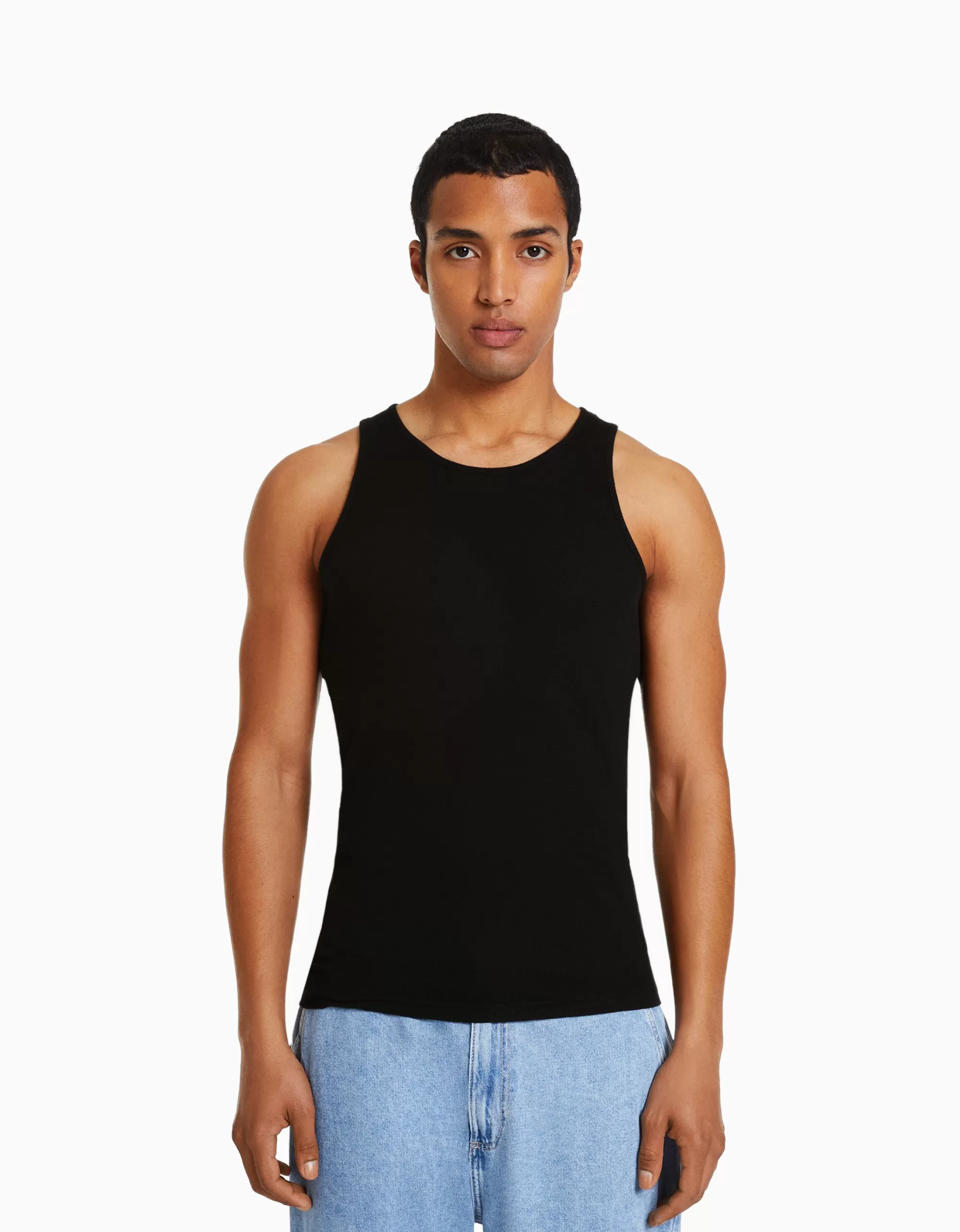 HOMBRE BERSHKA Camiseta tirantes rib