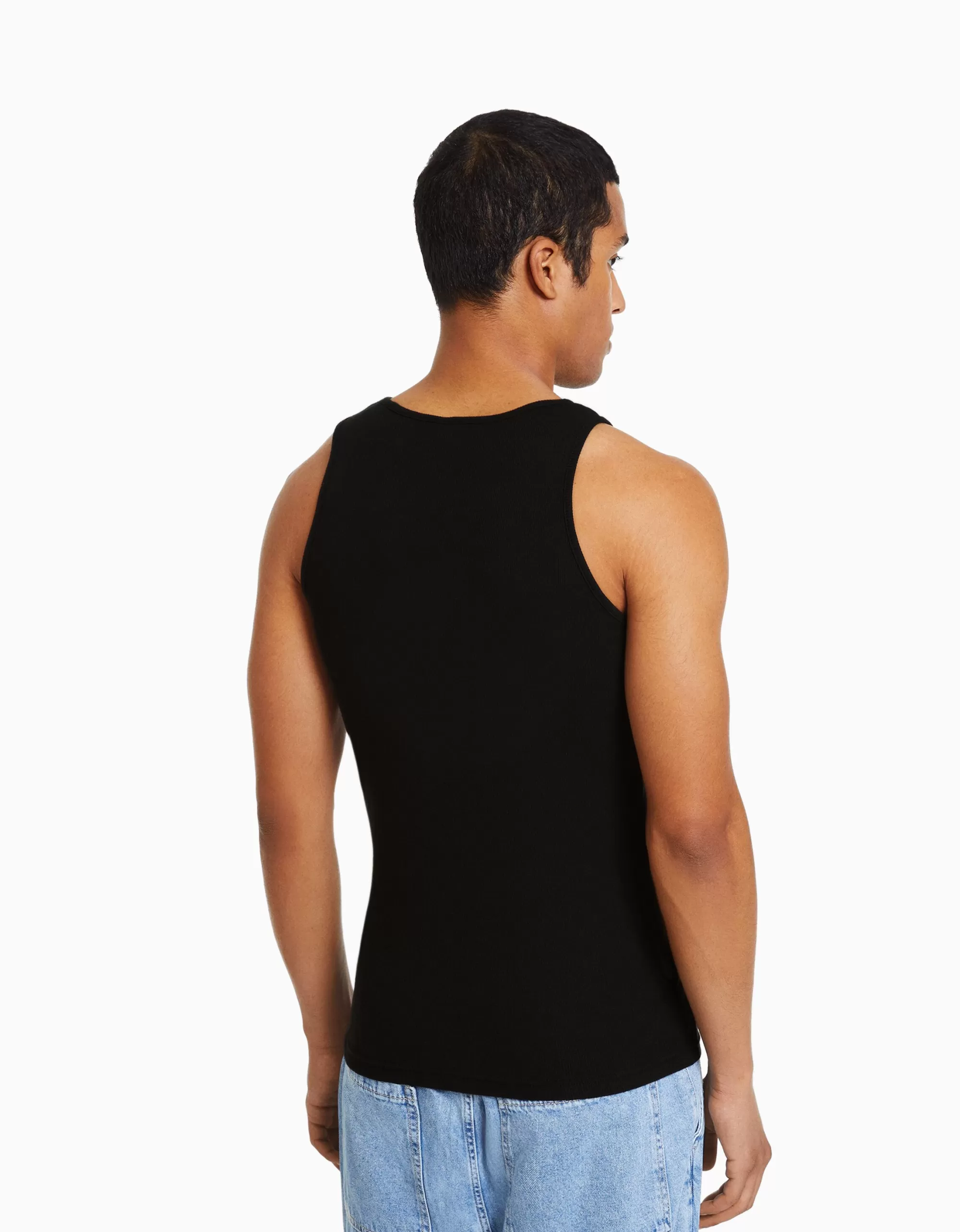 HOMBRE BERSHKA Camiseta tirantes rib