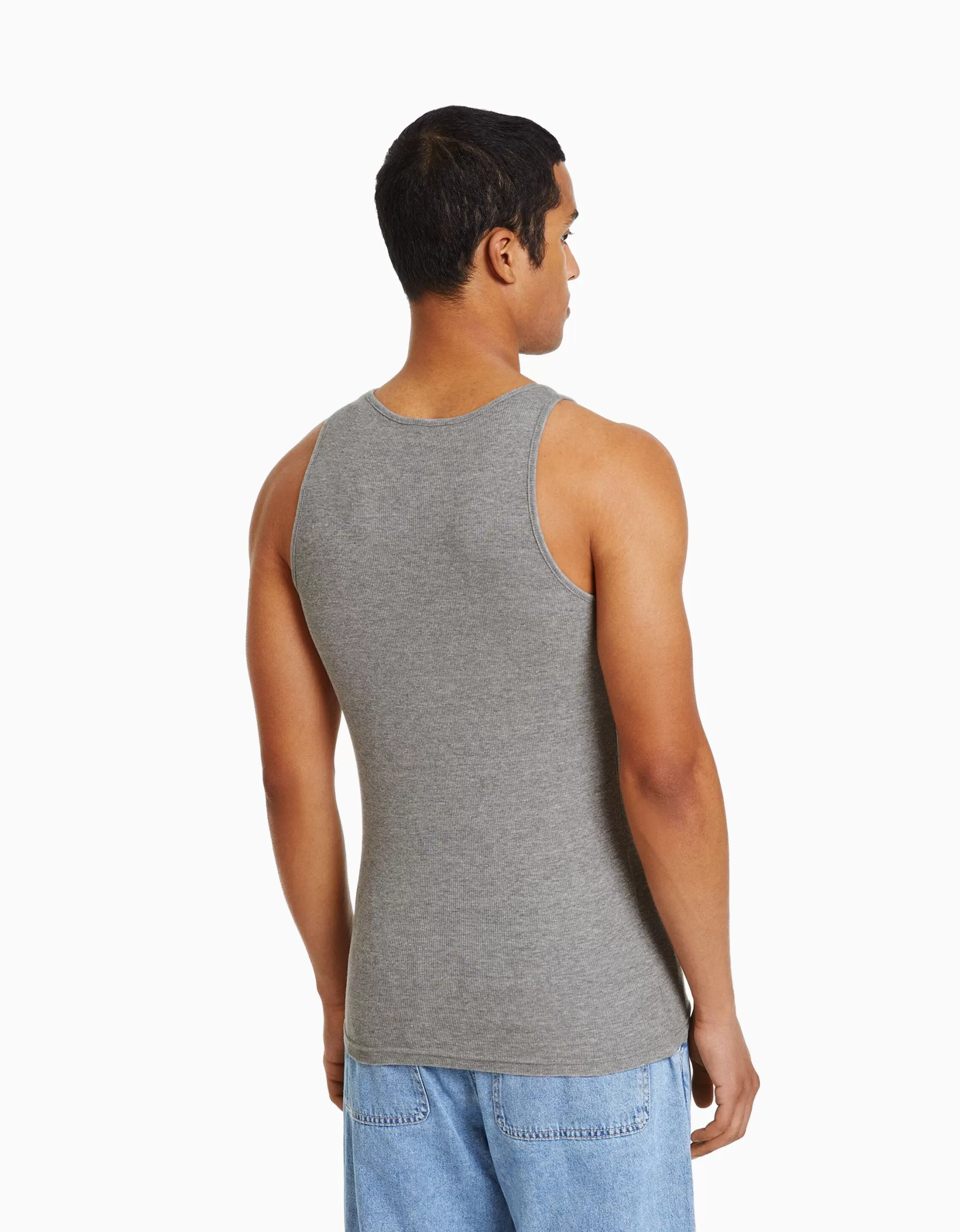 HOMBRE BERSHKA Camiseta tirantes rib