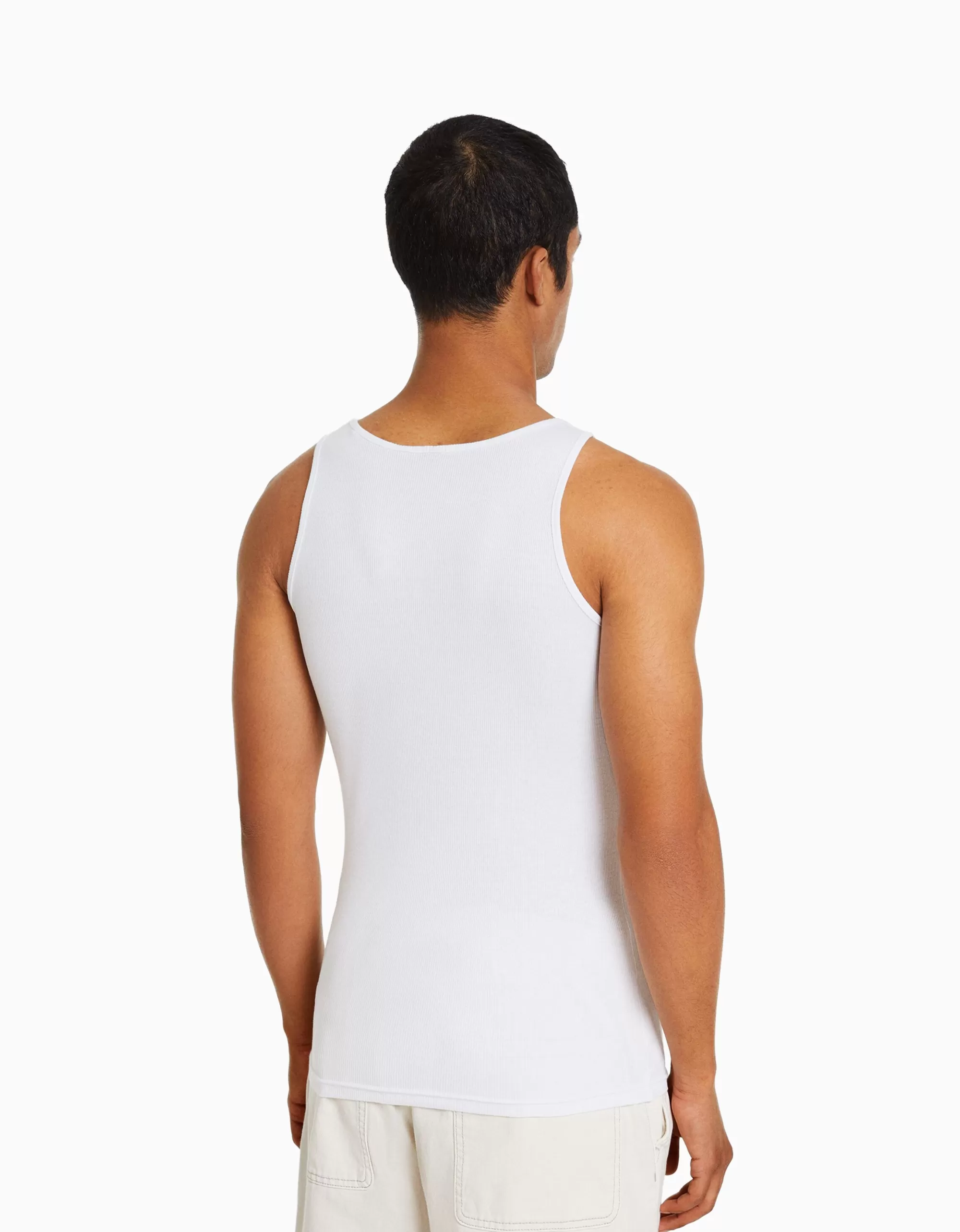 HOMBRE BERSHKA Camiseta tirantes rib