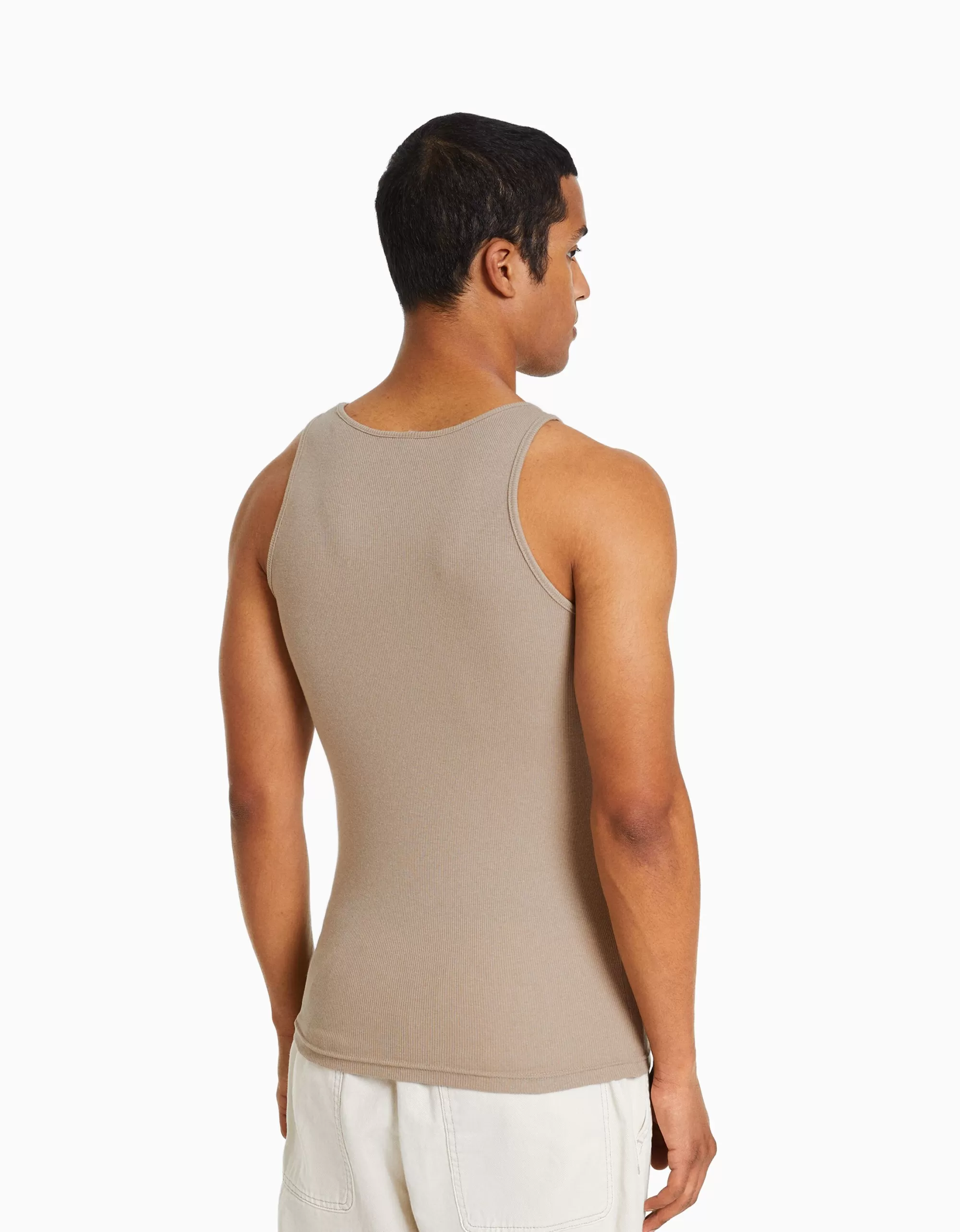 HOMBRE BERSHKA Camiseta tirantes rib