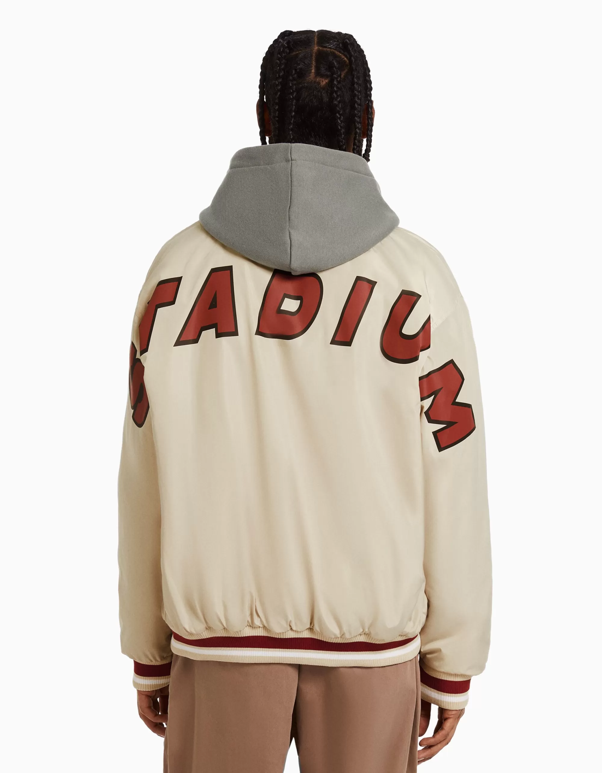 HOMBRE BERSHKA Cazadora bomber acolchada print