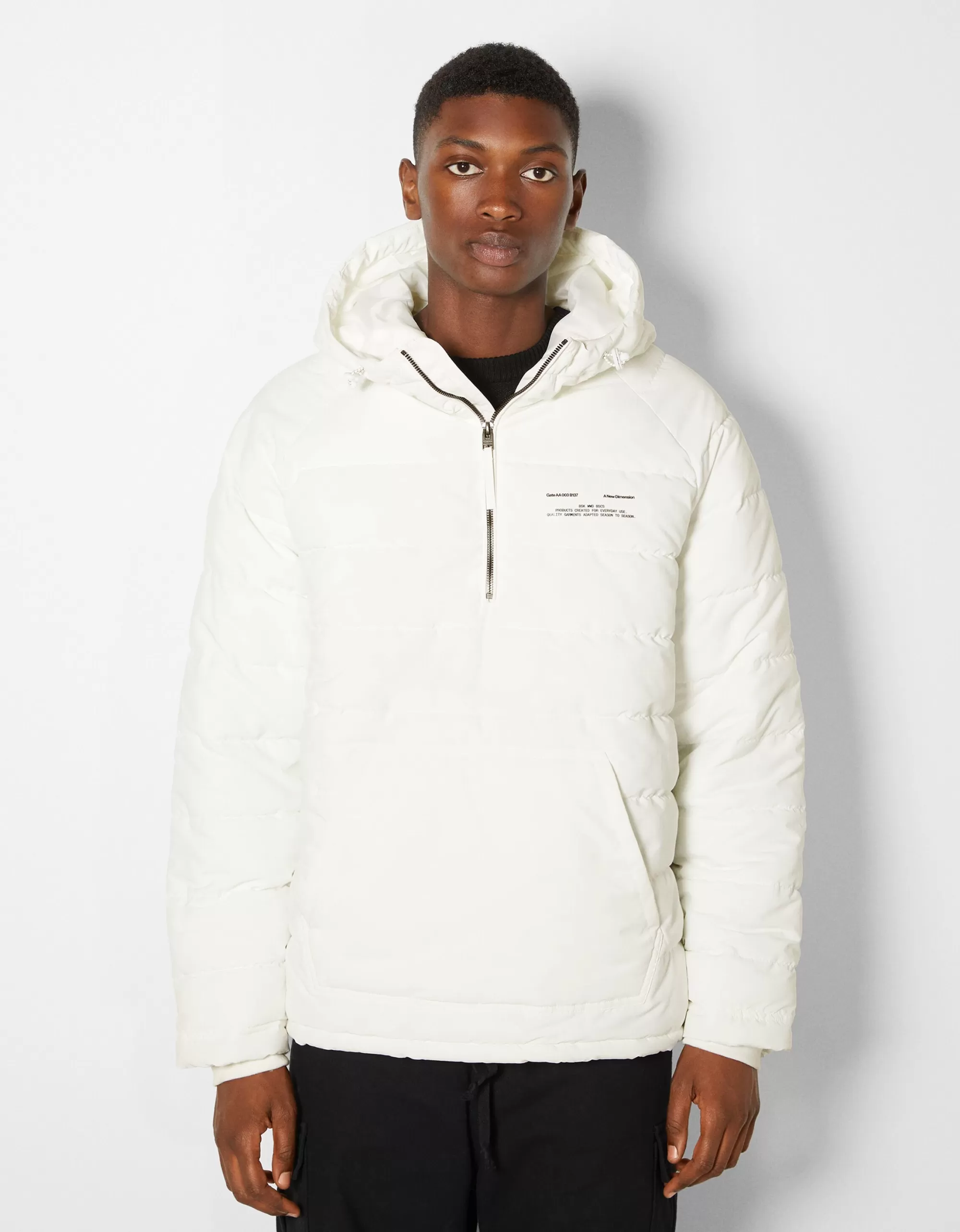 HOMBRE BERSHKA Cazadora canguro acolchada