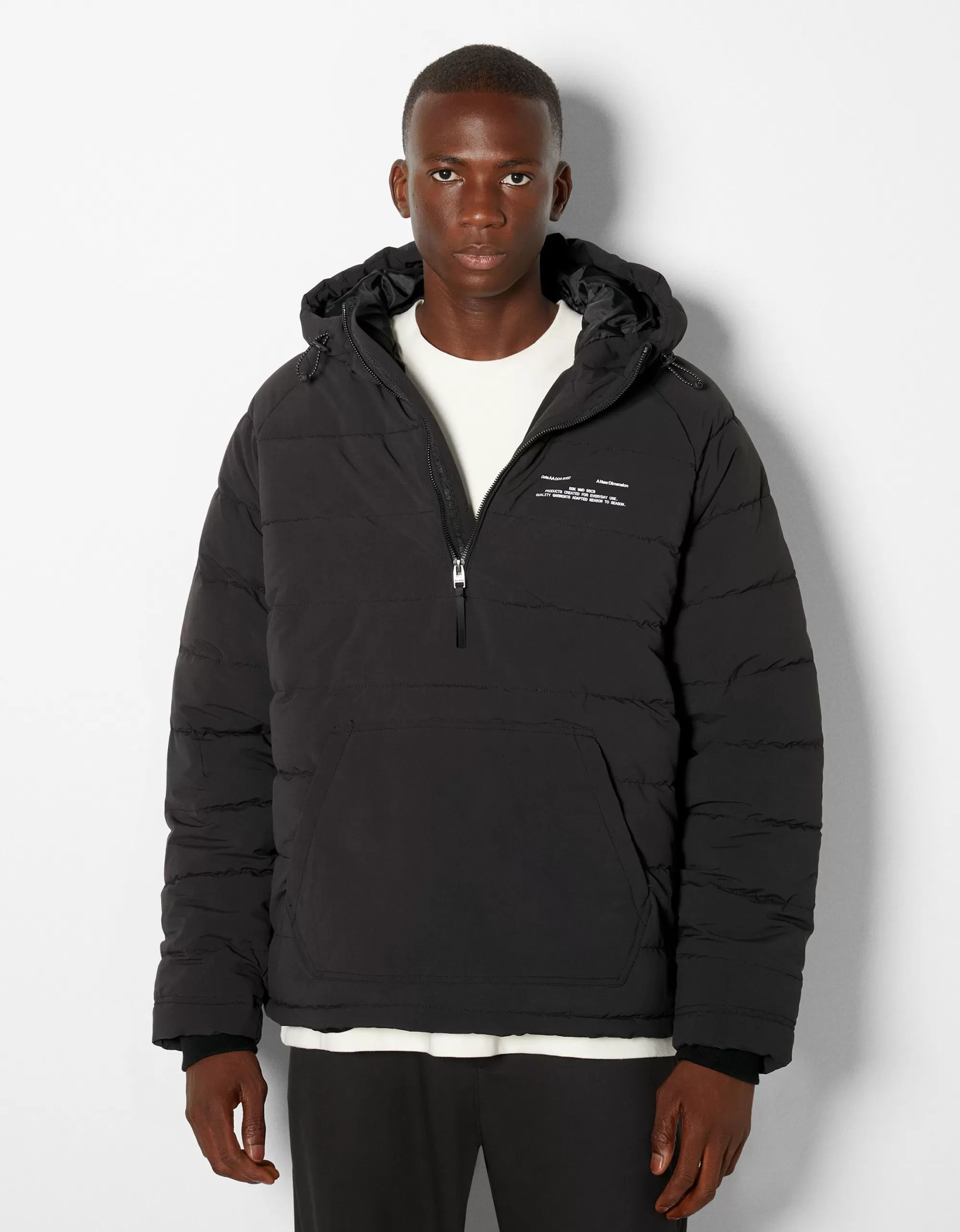 HOMBRE BERSHKA Cazadora canguro acolchada