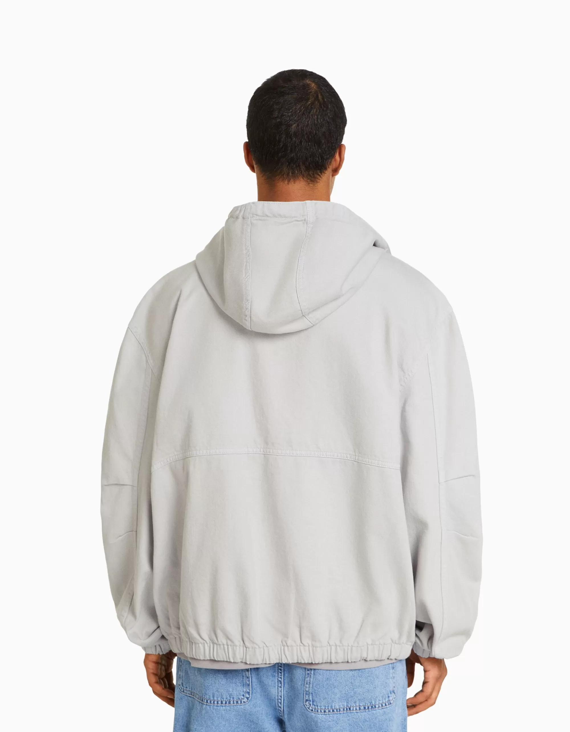 HOMBRE BERSHKA Cazadora capucha denim parachute