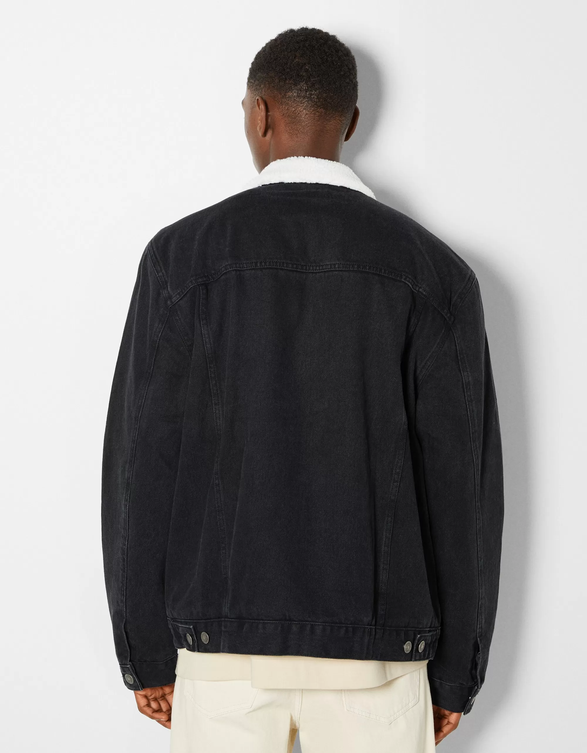 HOMBRE BERSHKA Cazadora denim forro borreguillo