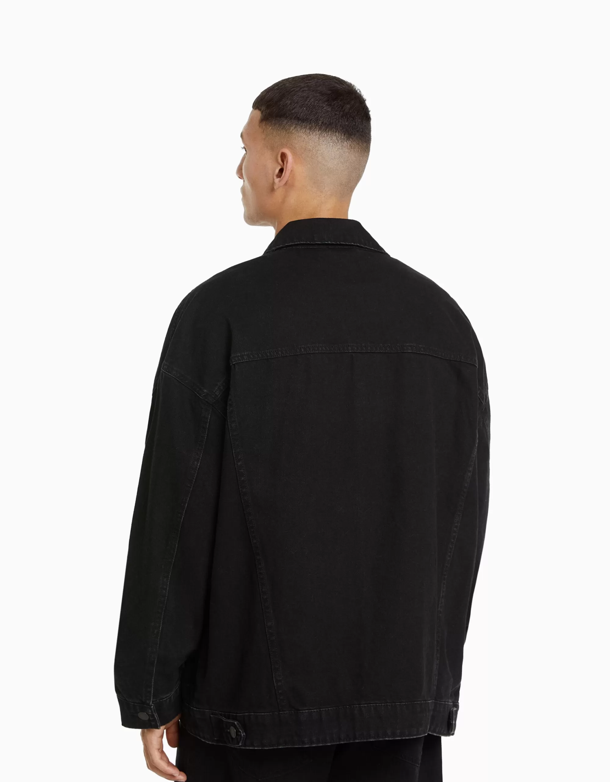 HOMBRE BERSHKA Cazadora denim oversize