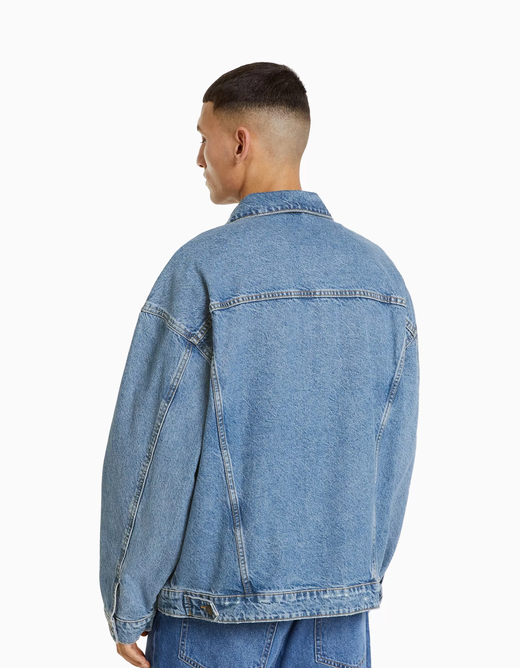 HOMBRE BERSHKA Cazadora denim oversize