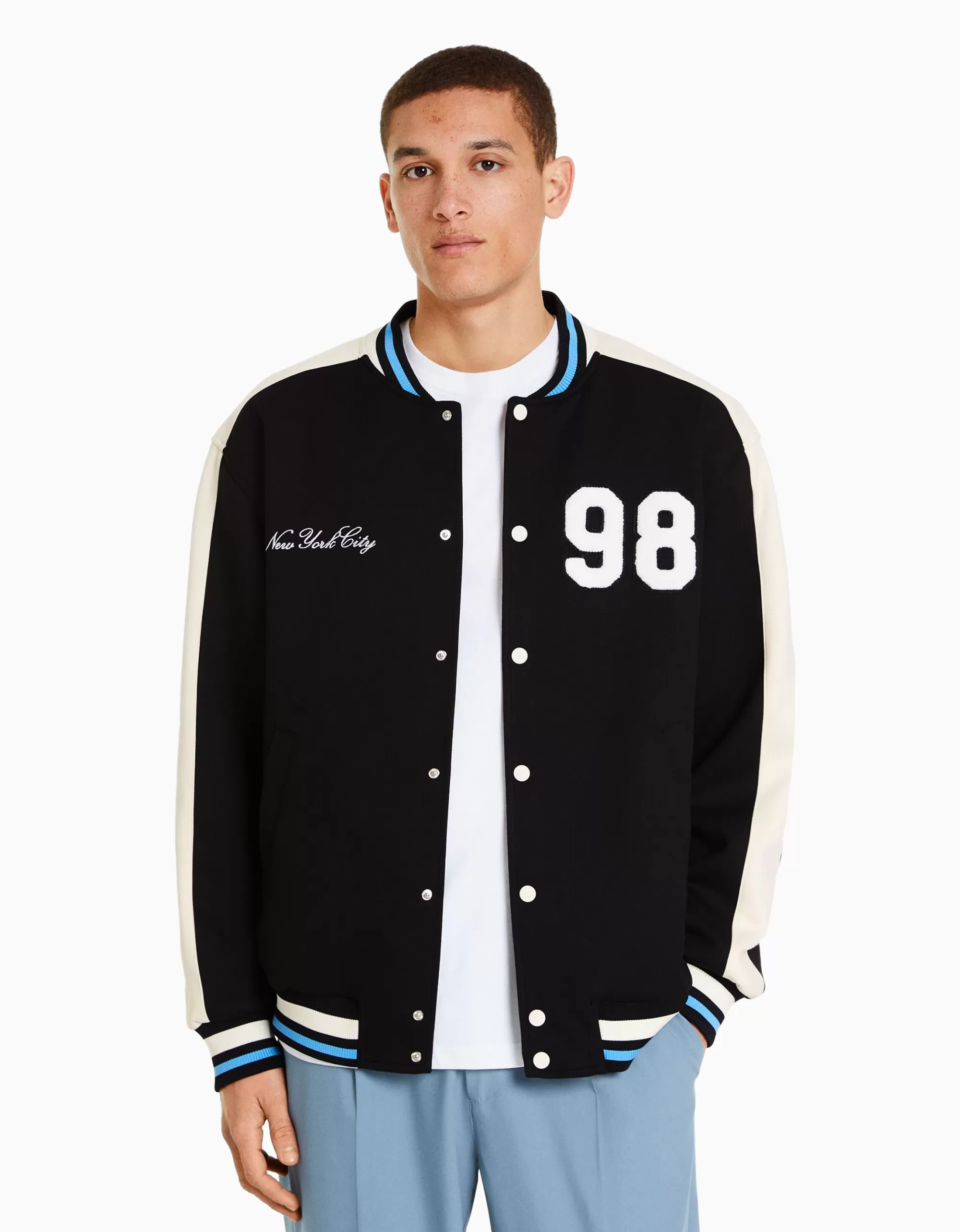 HOMBRE BERSHKA Cazadora efecto ante parche