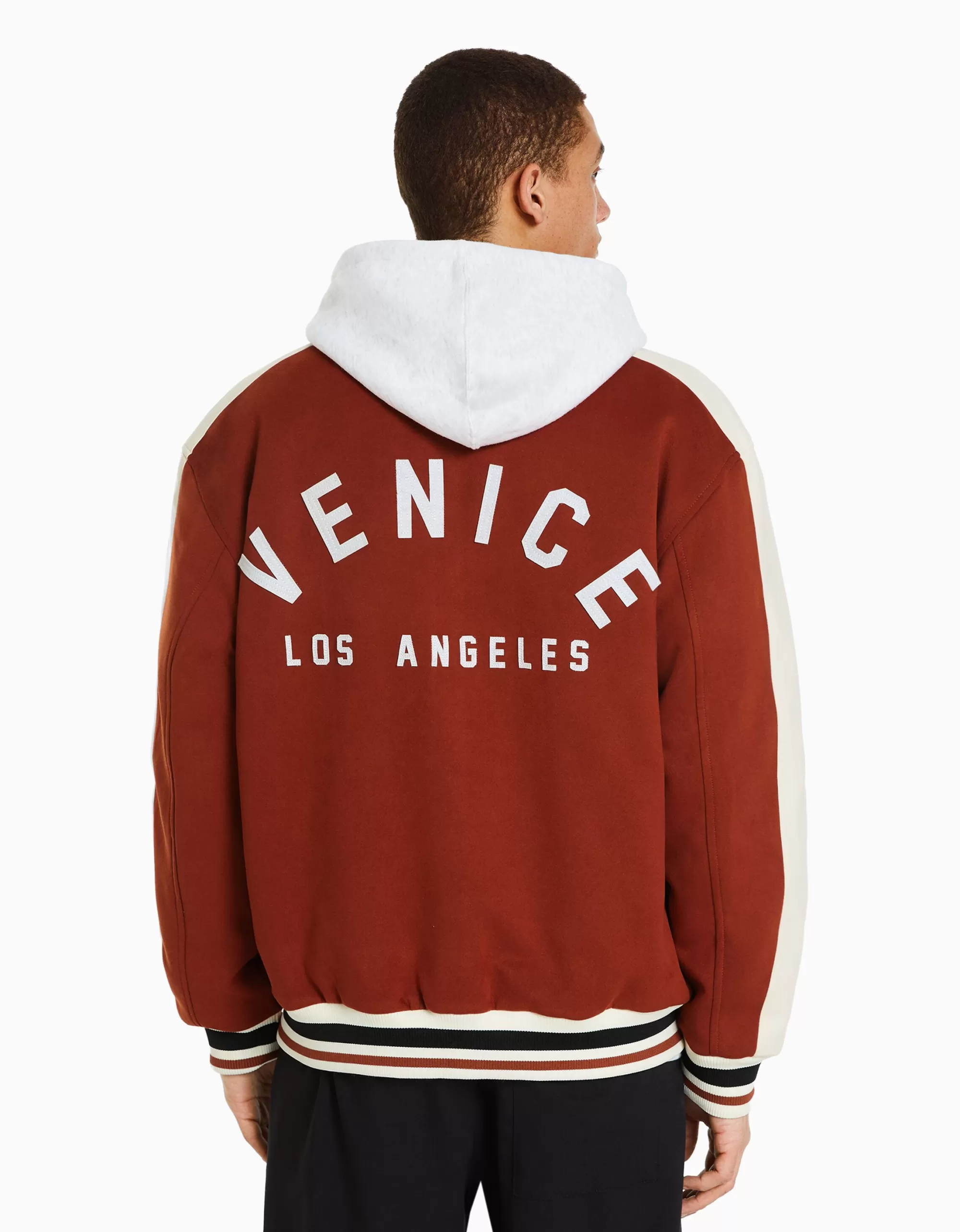 HOMBRE BERSHKA Cazadora efecto ante parche