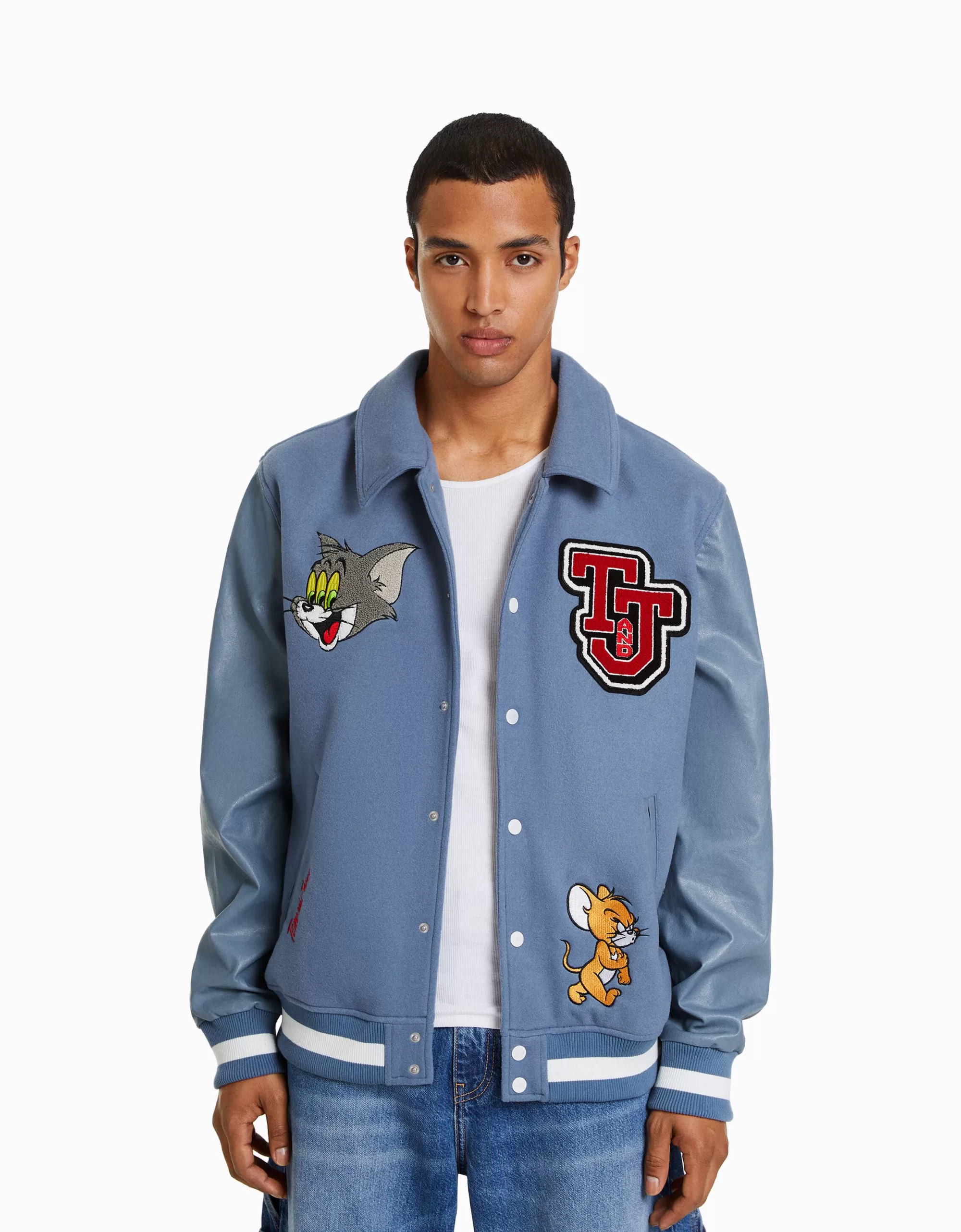 HOMBRE BERSHKA Cazadora parches TomJerry
