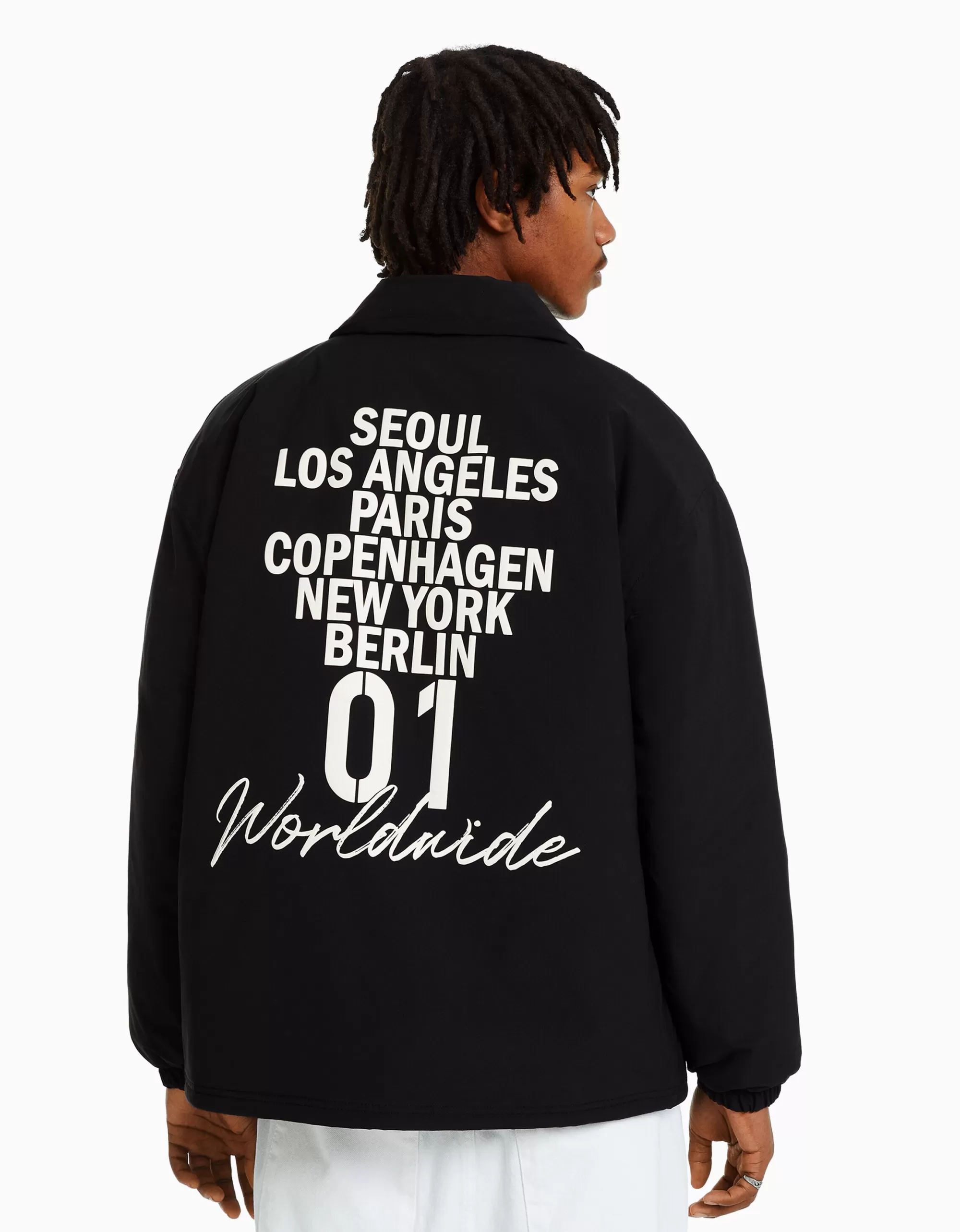 HOMBRE BERSHKA Cazadora print espalda