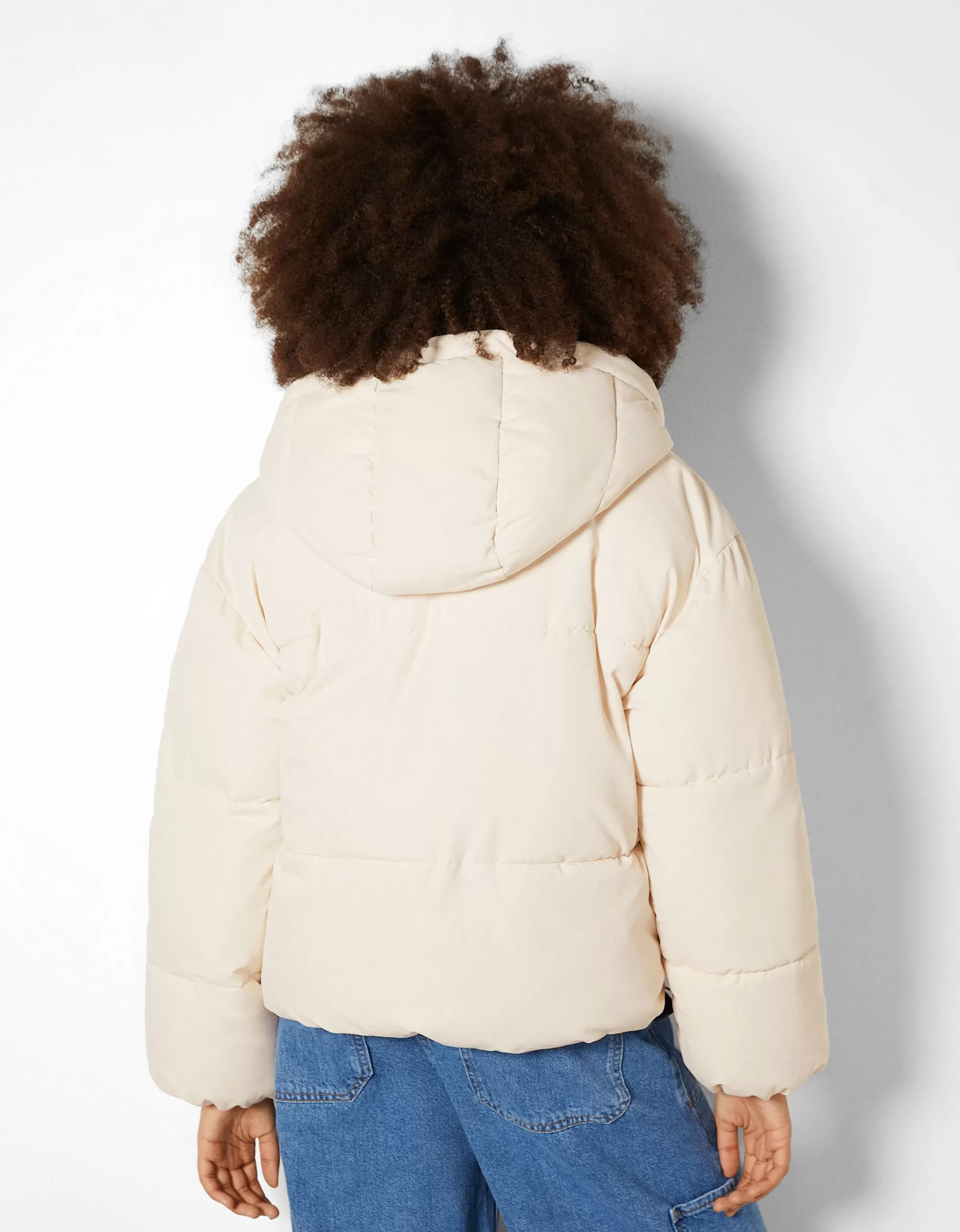 MUJER BERSHKA Cazadora puffy oversize capucha