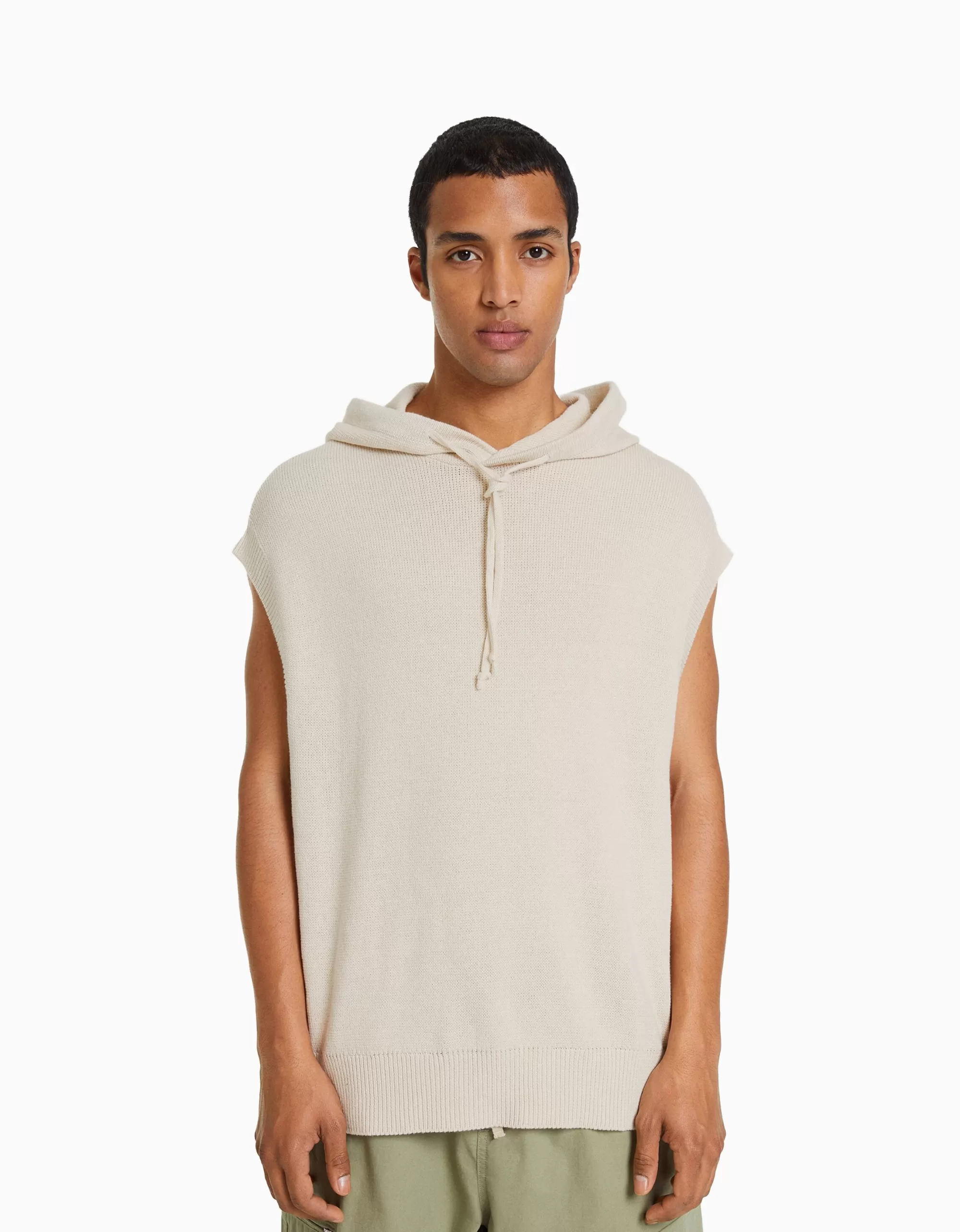 HOMBRE BERSHKA Chaleco capucha punto