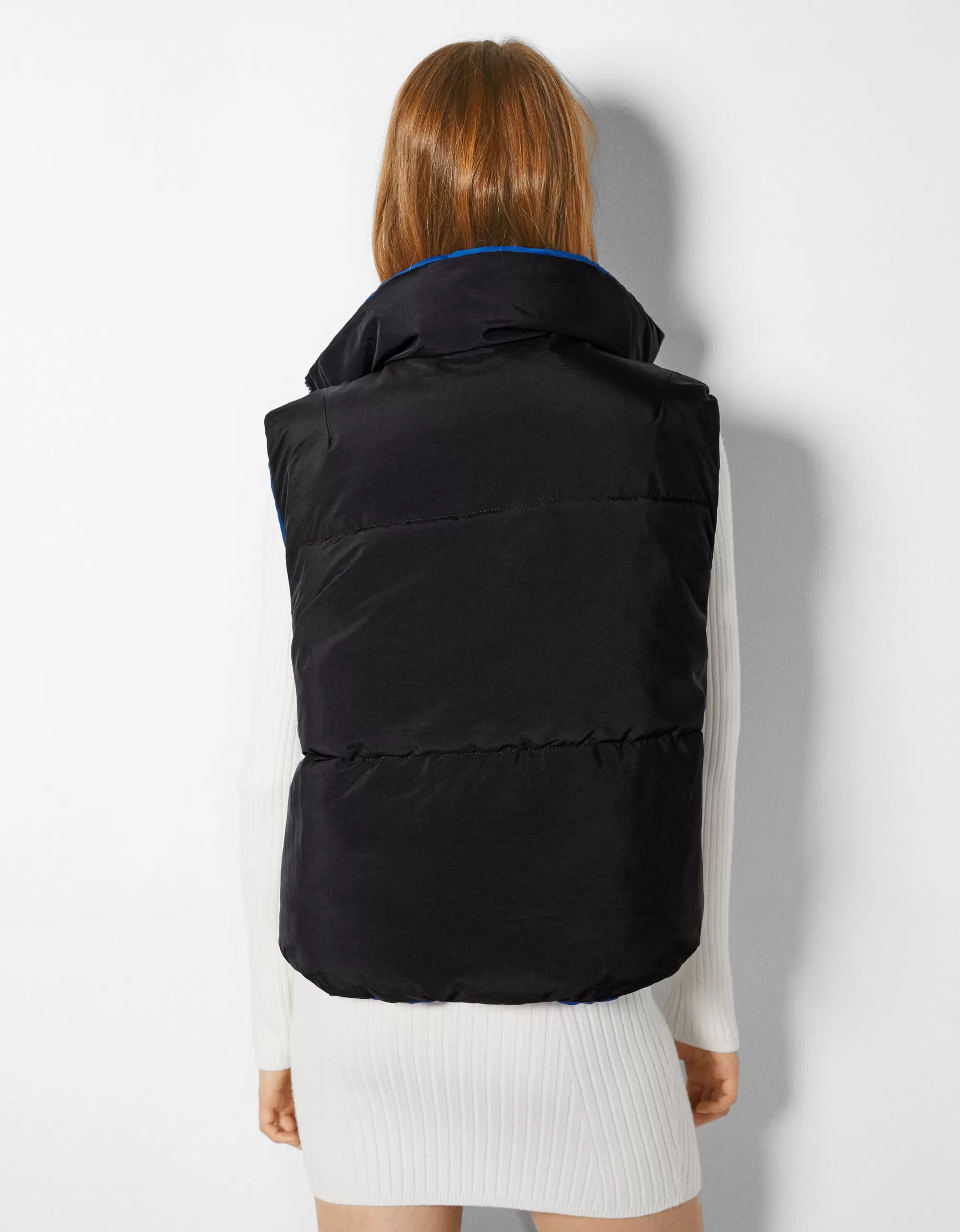 MUJER BERSHKA Chaleco cropped reversible