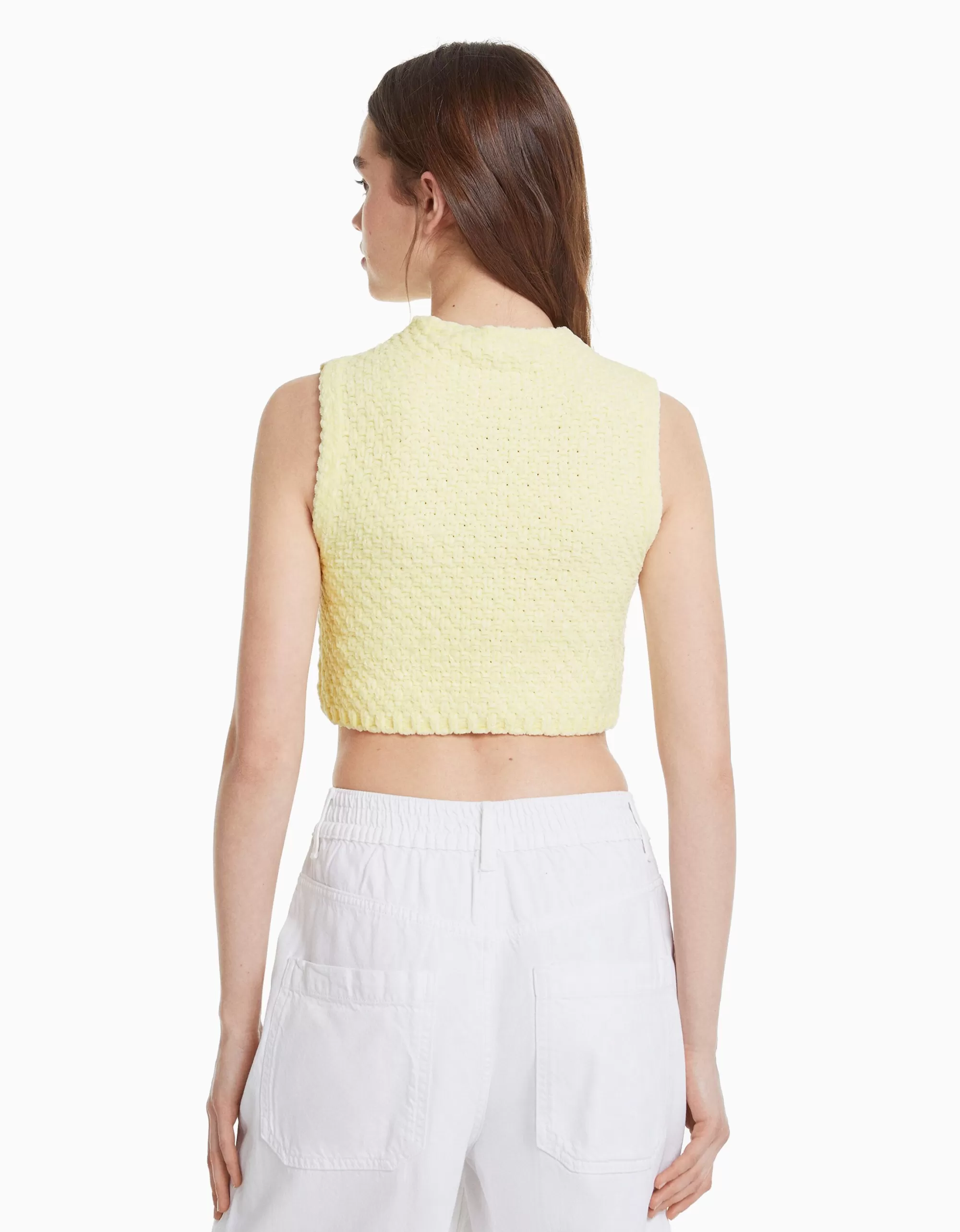 MUJER BERSHKA Chaleco punto chenilla