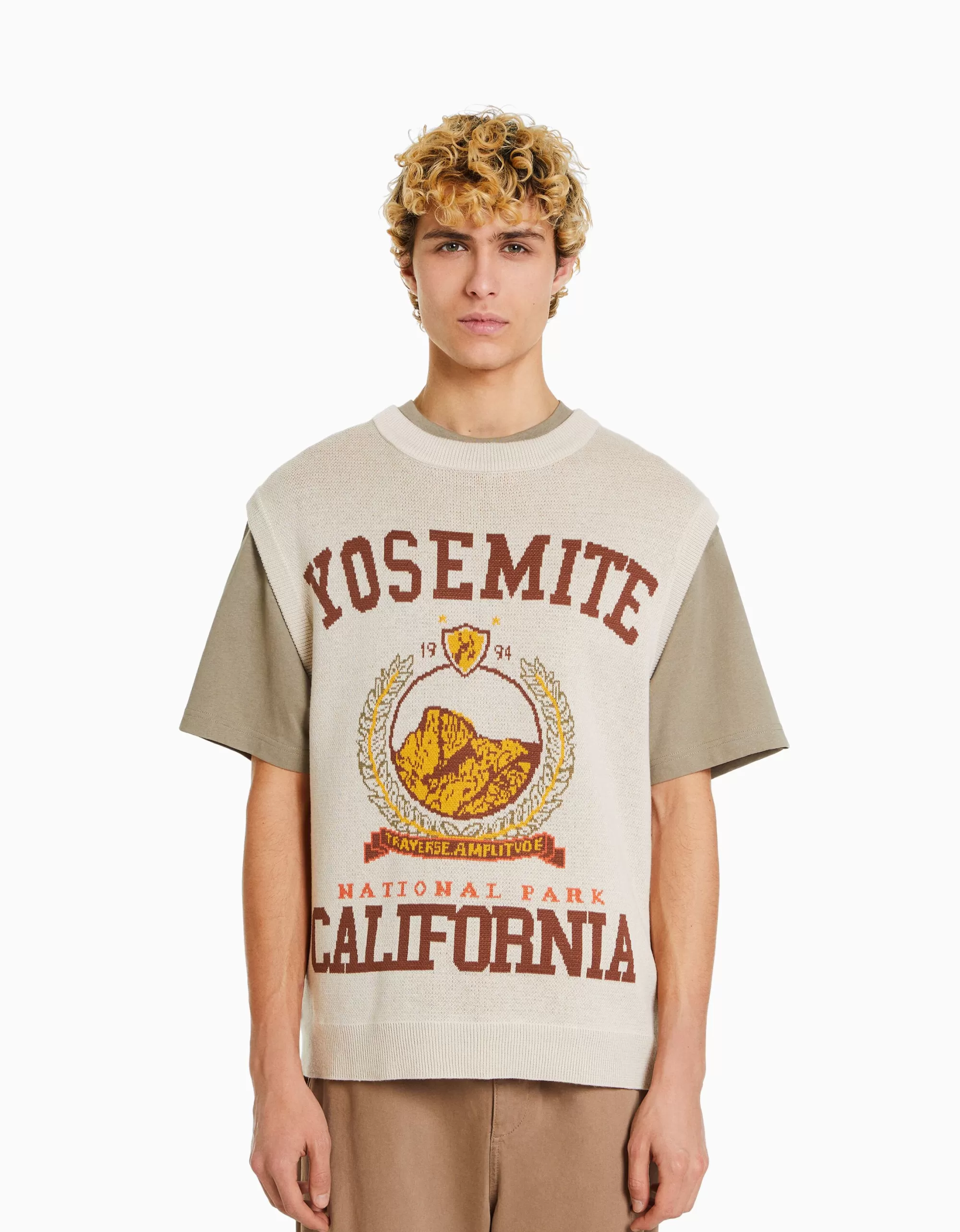 HOMBRE BERSHKA Chaleco punto intarsia