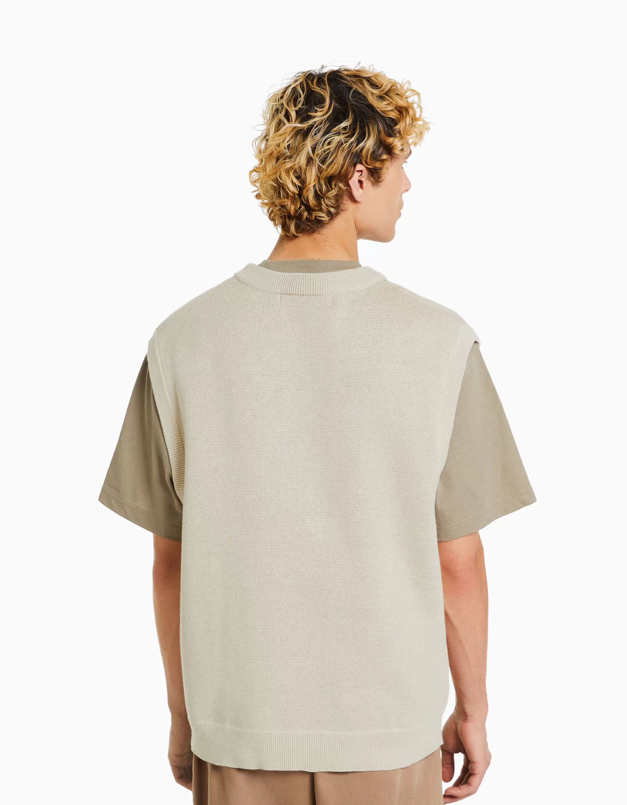 HOMBRE BERSHKA Chaleco punto intarsia