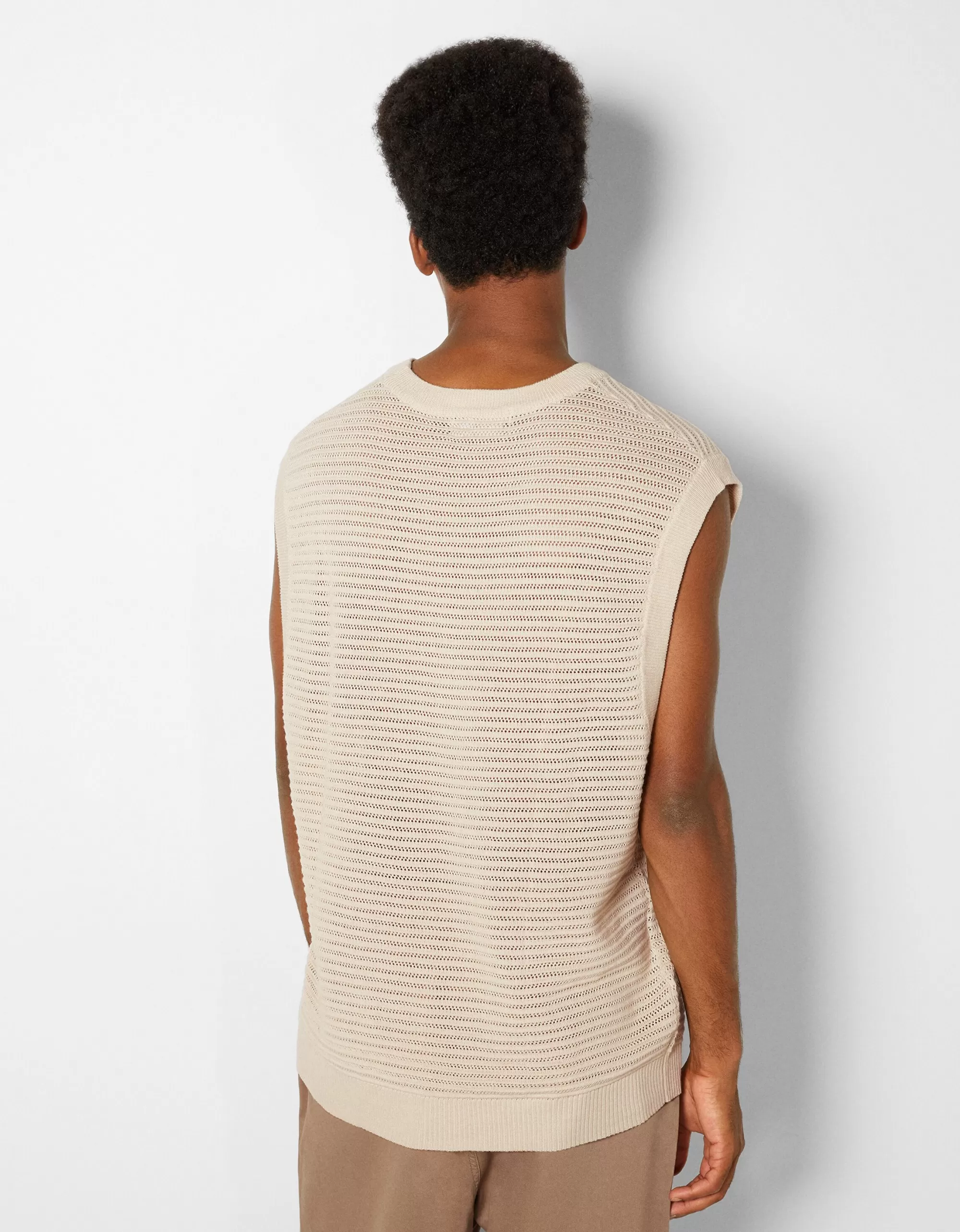 HOMBRE BERSHKA Chaleco punto mesh