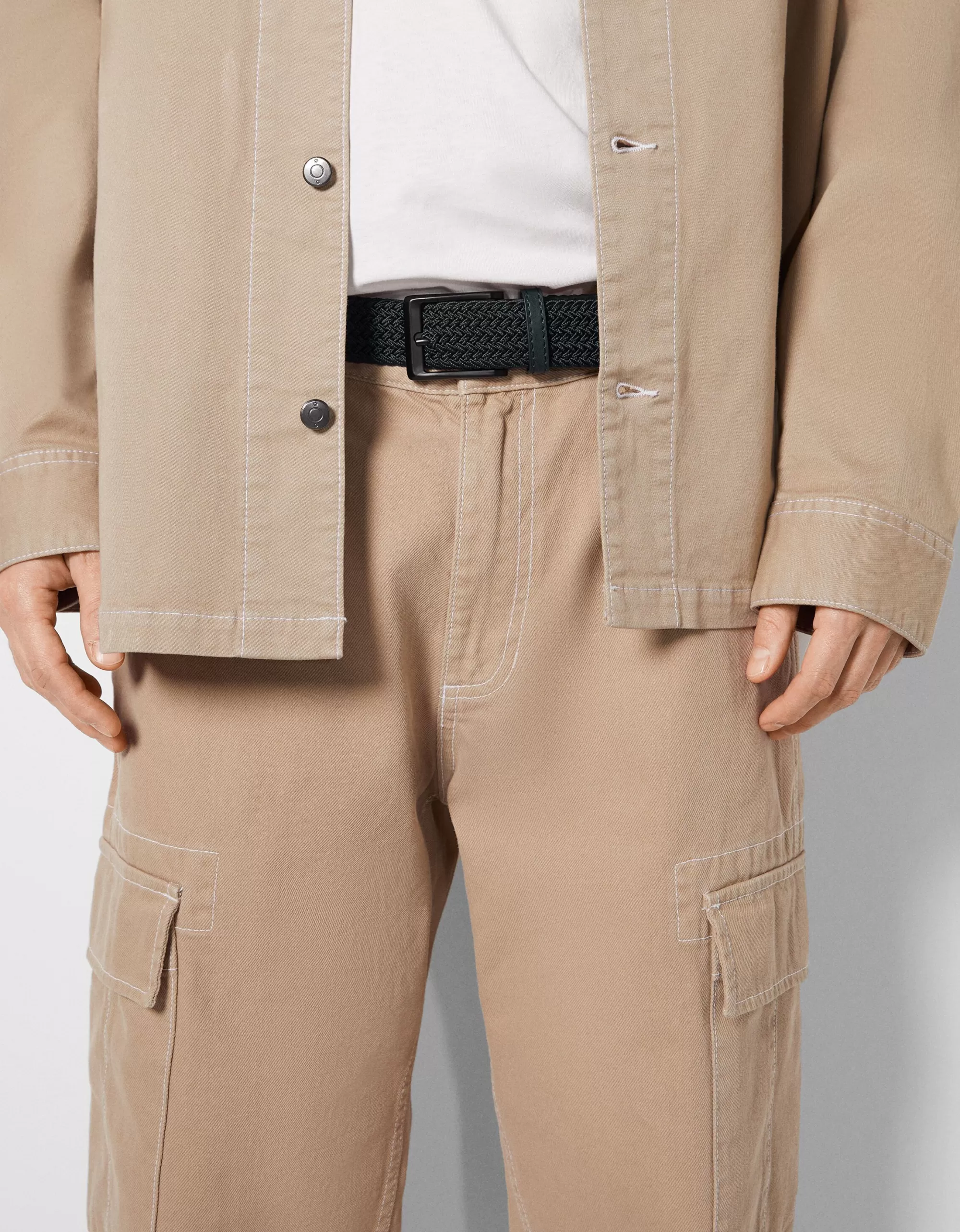 HOMBRE BERSHKA Cinturón trenzado efecto piel