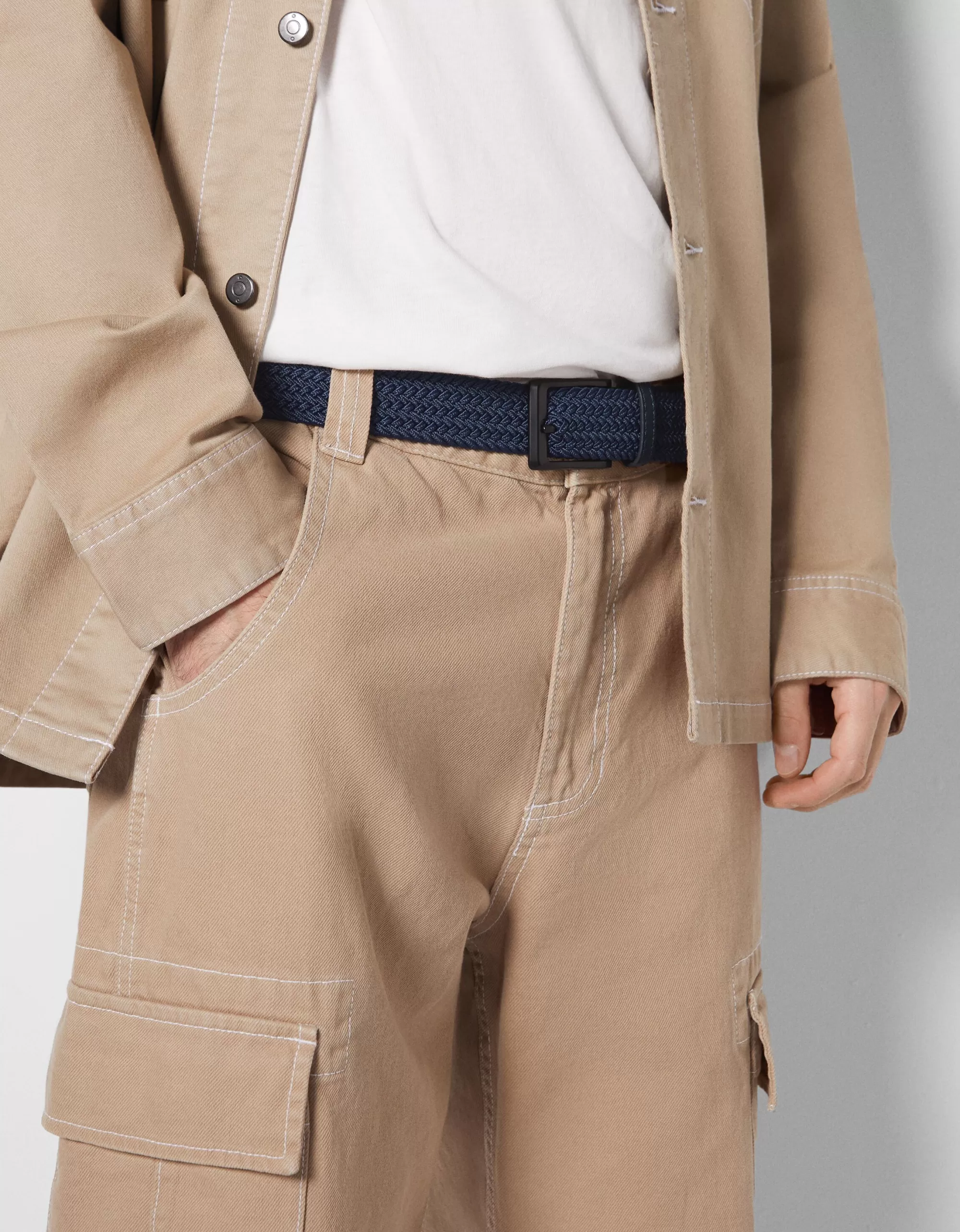 HOMBRE BERSHKA Cinturón trenzado efecto piel