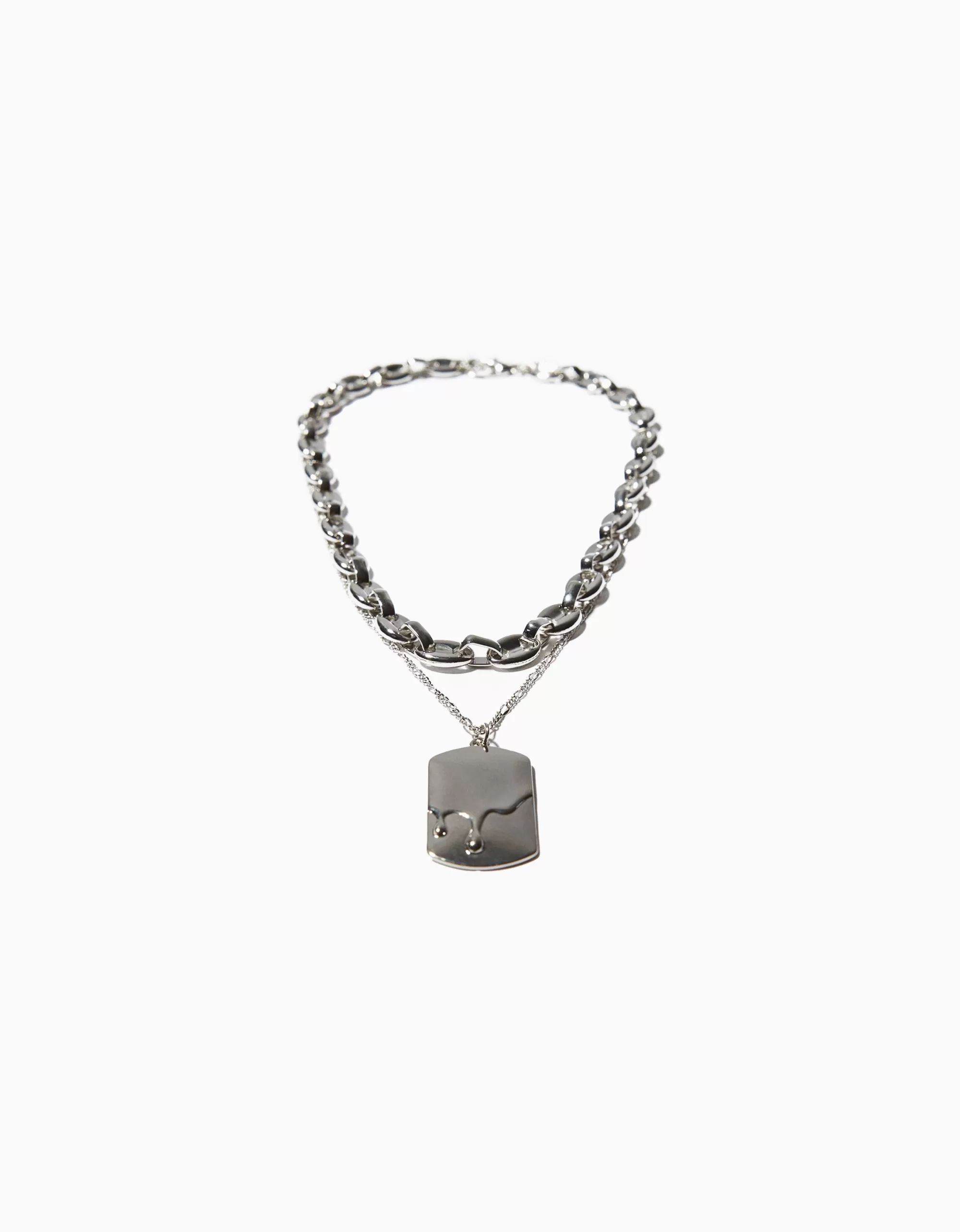 HOMBRE BERSHKA Collar placa
